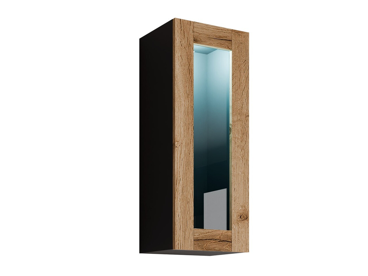 Armoire murale Vilrin VII (Noir + Chêne wotan)