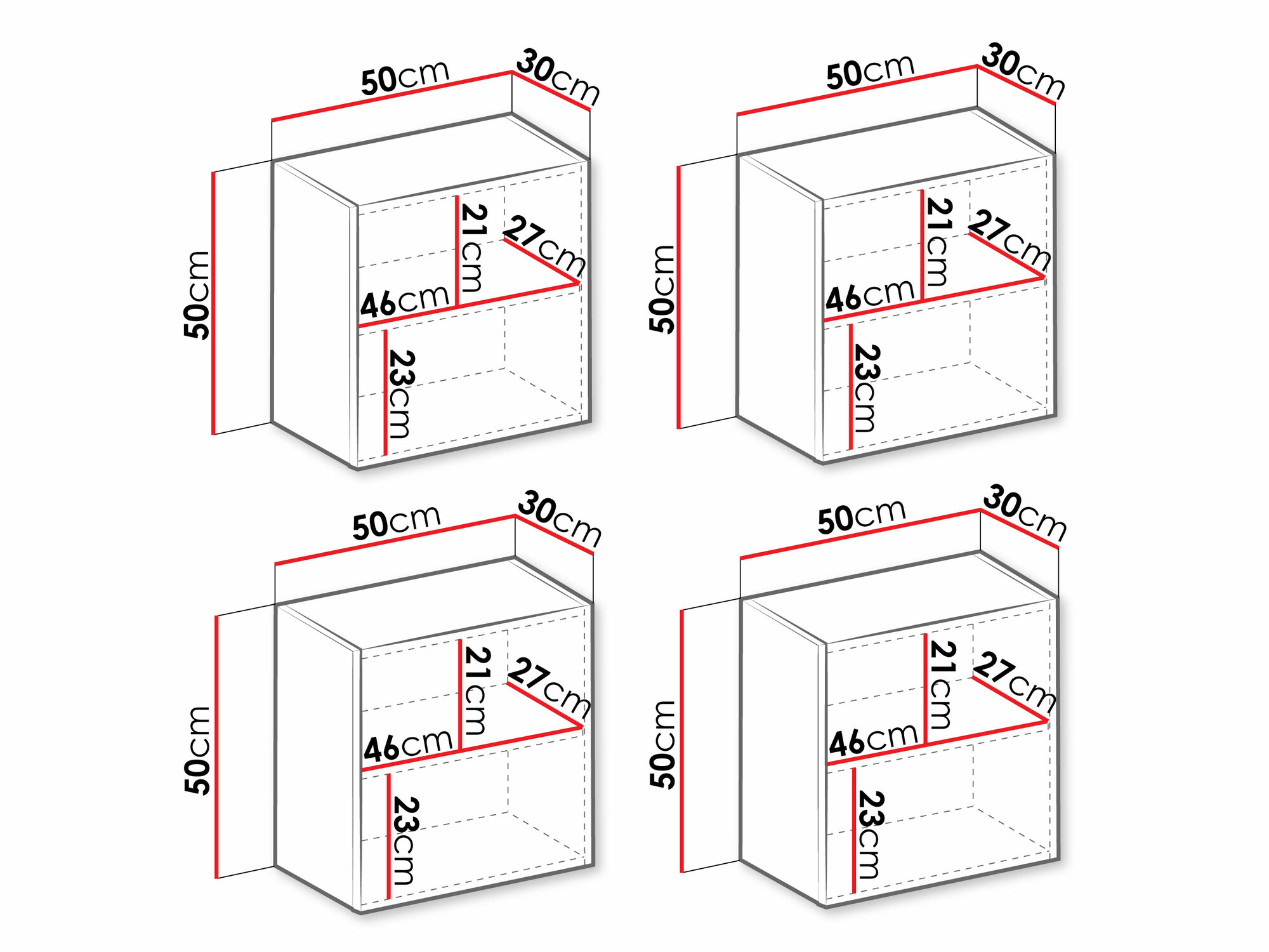 Ensemble d'armoires Vilrin (Blanc + Blanc brillant)