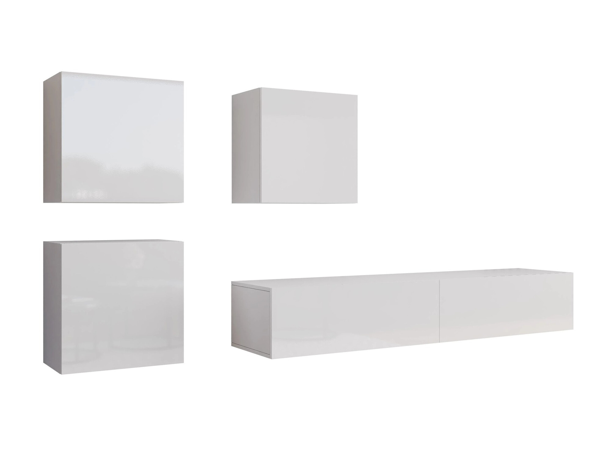 Ensemble de salon Vilrin IV (Blanc + Blanc brillant)