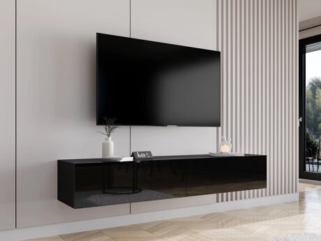 Meuble TV Venenou 123 (Noir + Noir brillant)