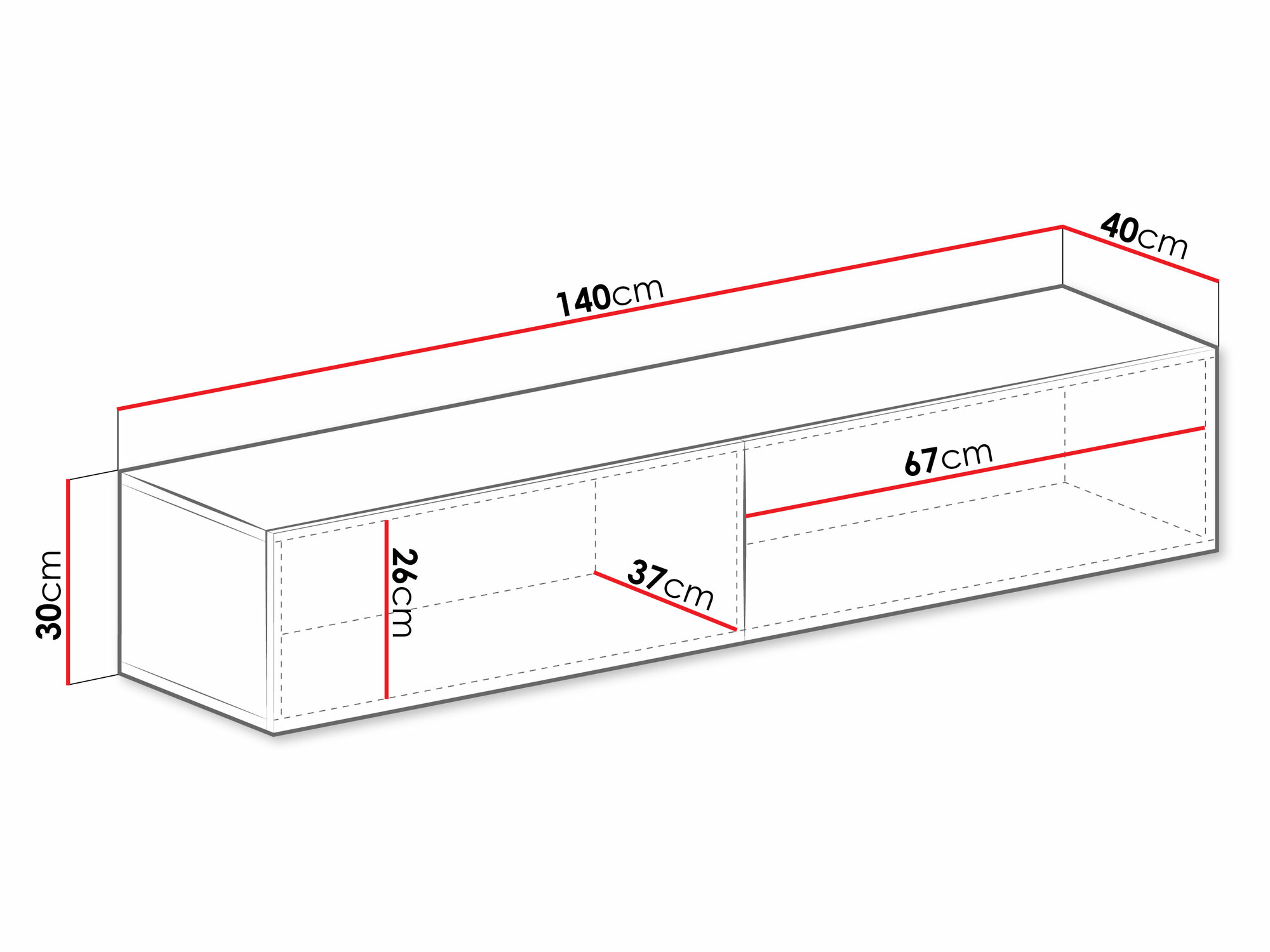 Meuble TV Vilrin II (Blanc + Blanc brillant)