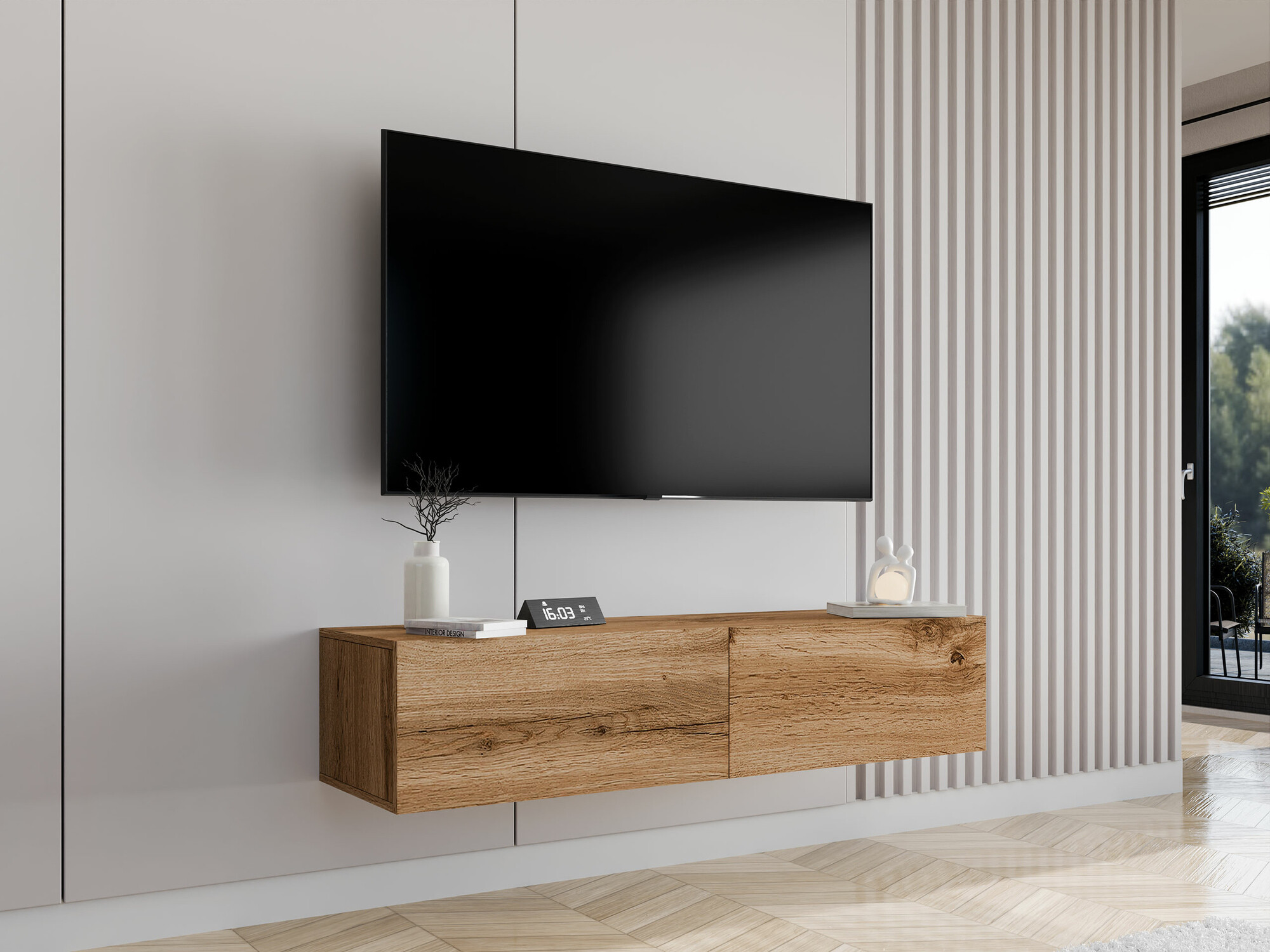 Meuble TV Vilrin II (Chêne wotan)