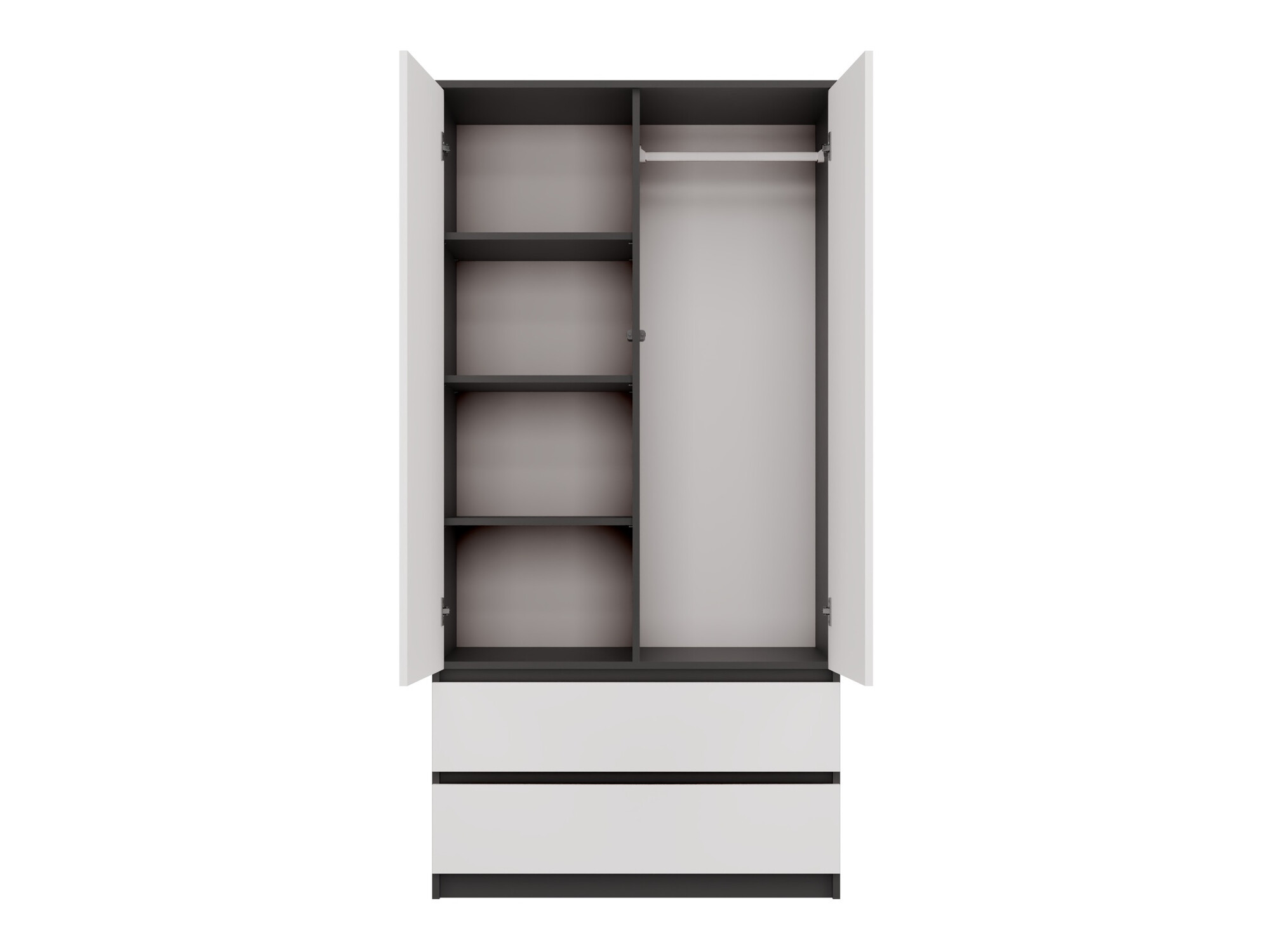 Armoire Elbvelu 116 (Blanc + Anthracite)