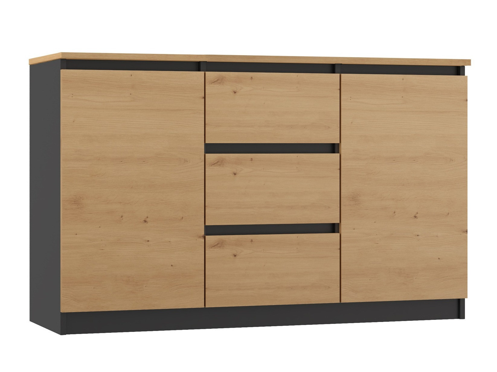 Commode Elbvelu 112 (Chêne Artisan + Anthracite)