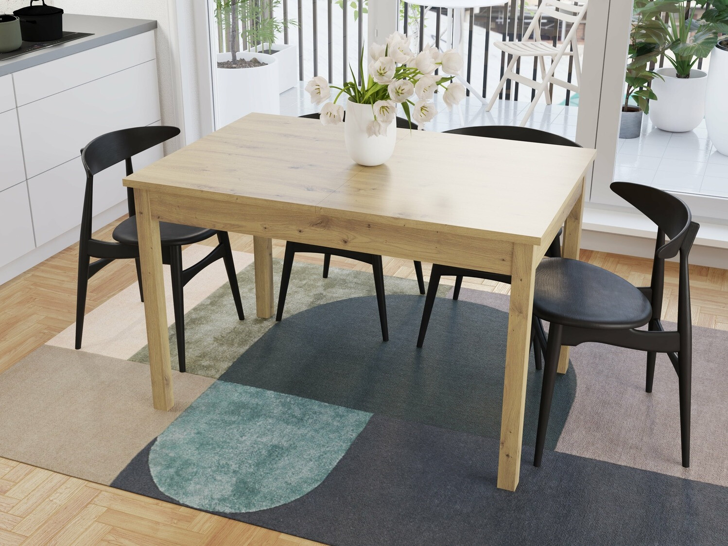 Table Bristol 220 (Chêne Artisan)
