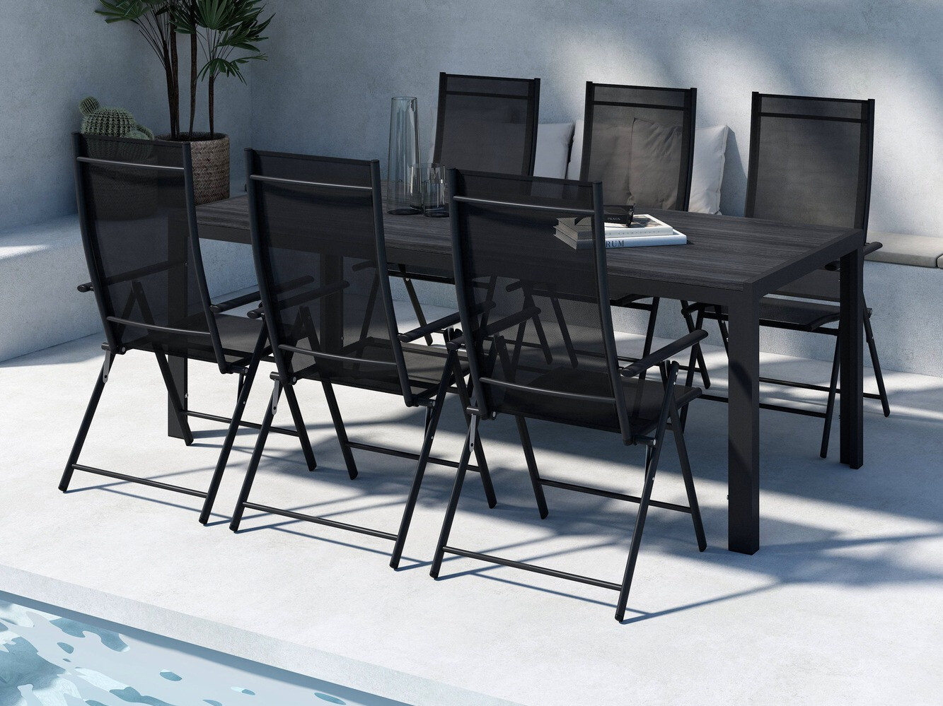 Table de jardin Dallas 4835 (Noir)
