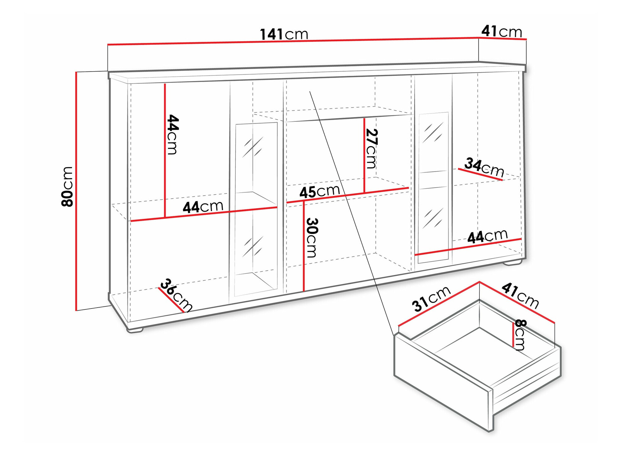 Commode Tucson 114 (Noyer)