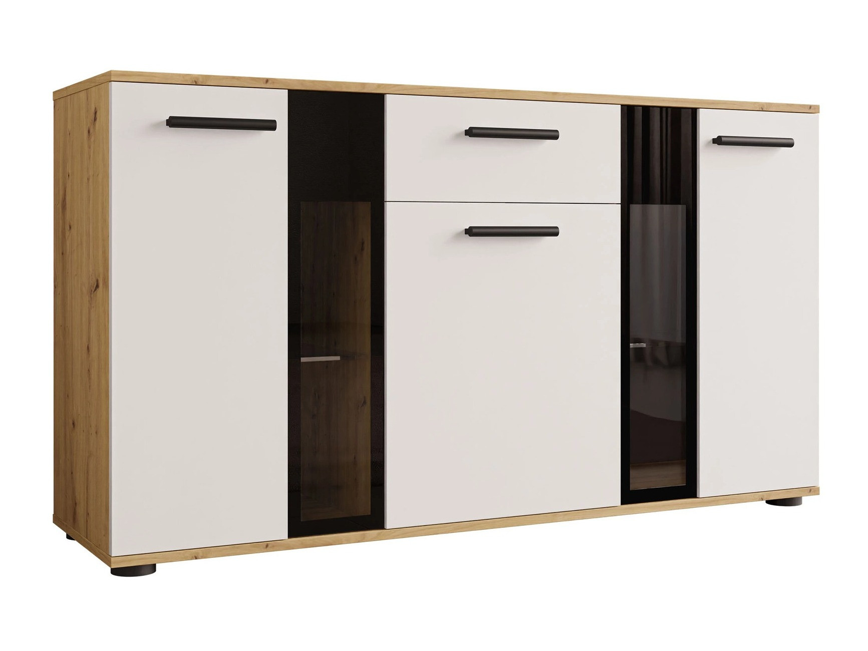 Commode Genio (Artrisan chêne + Blanc)