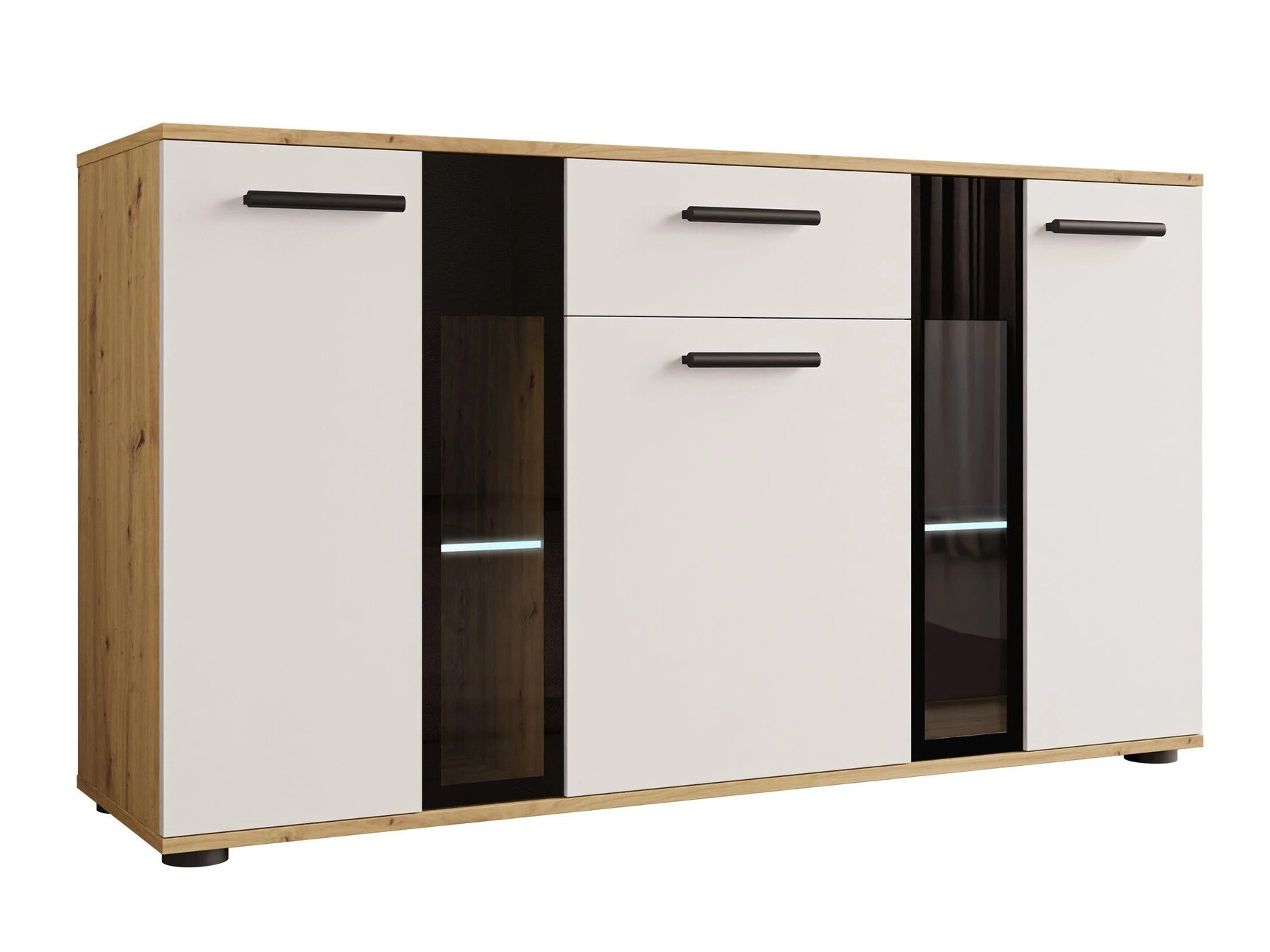 Commode Genio (Artrisan chêne + Blanc)