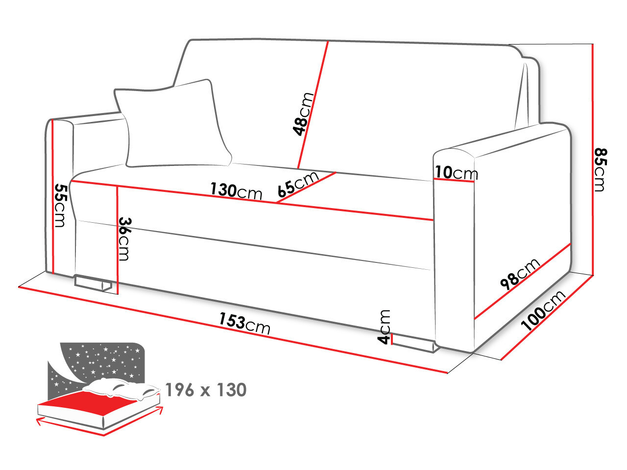 Canapé convertible Solrin III (Tilia 86)