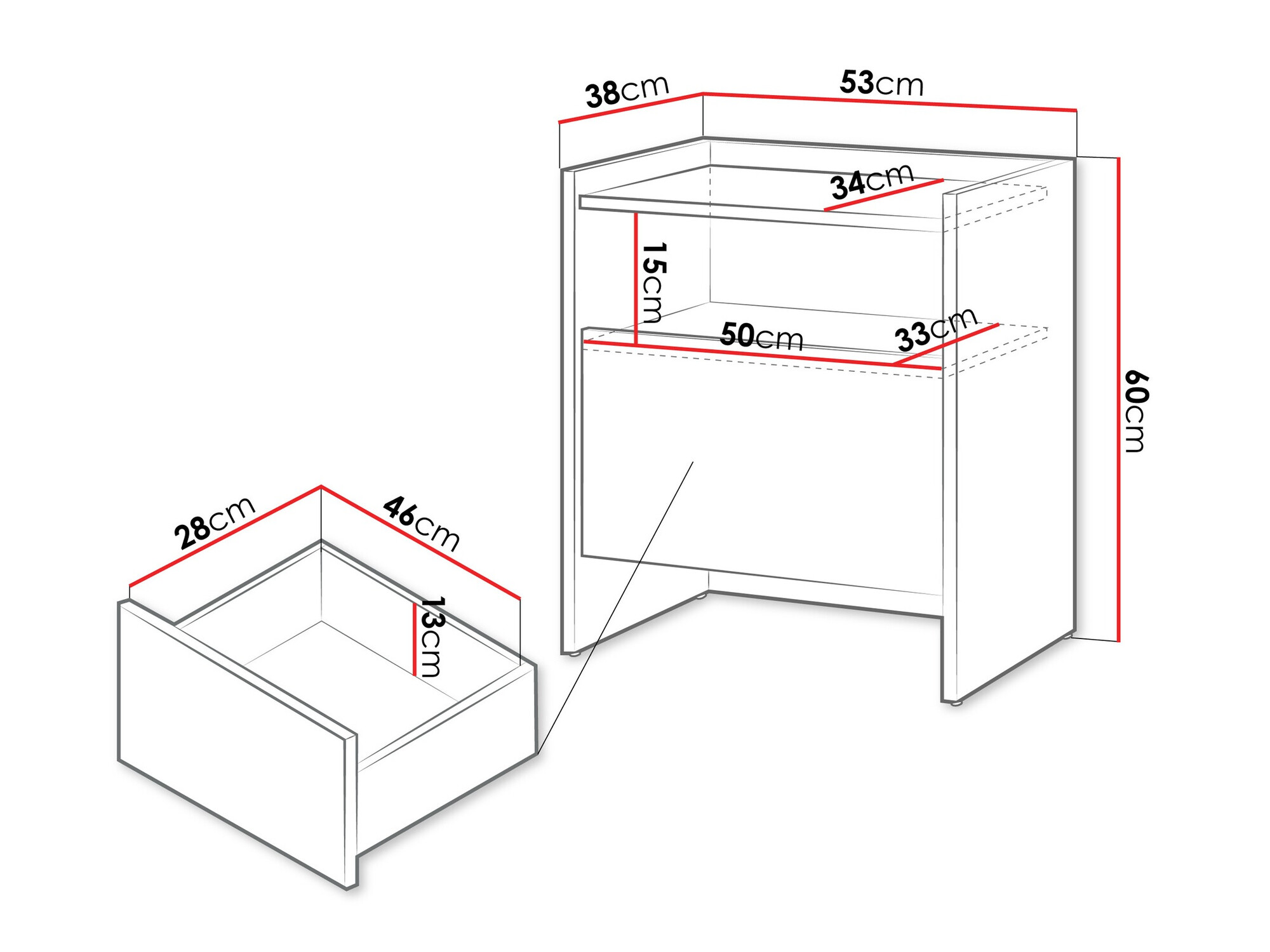 Table de chevet Filus (Chêne)