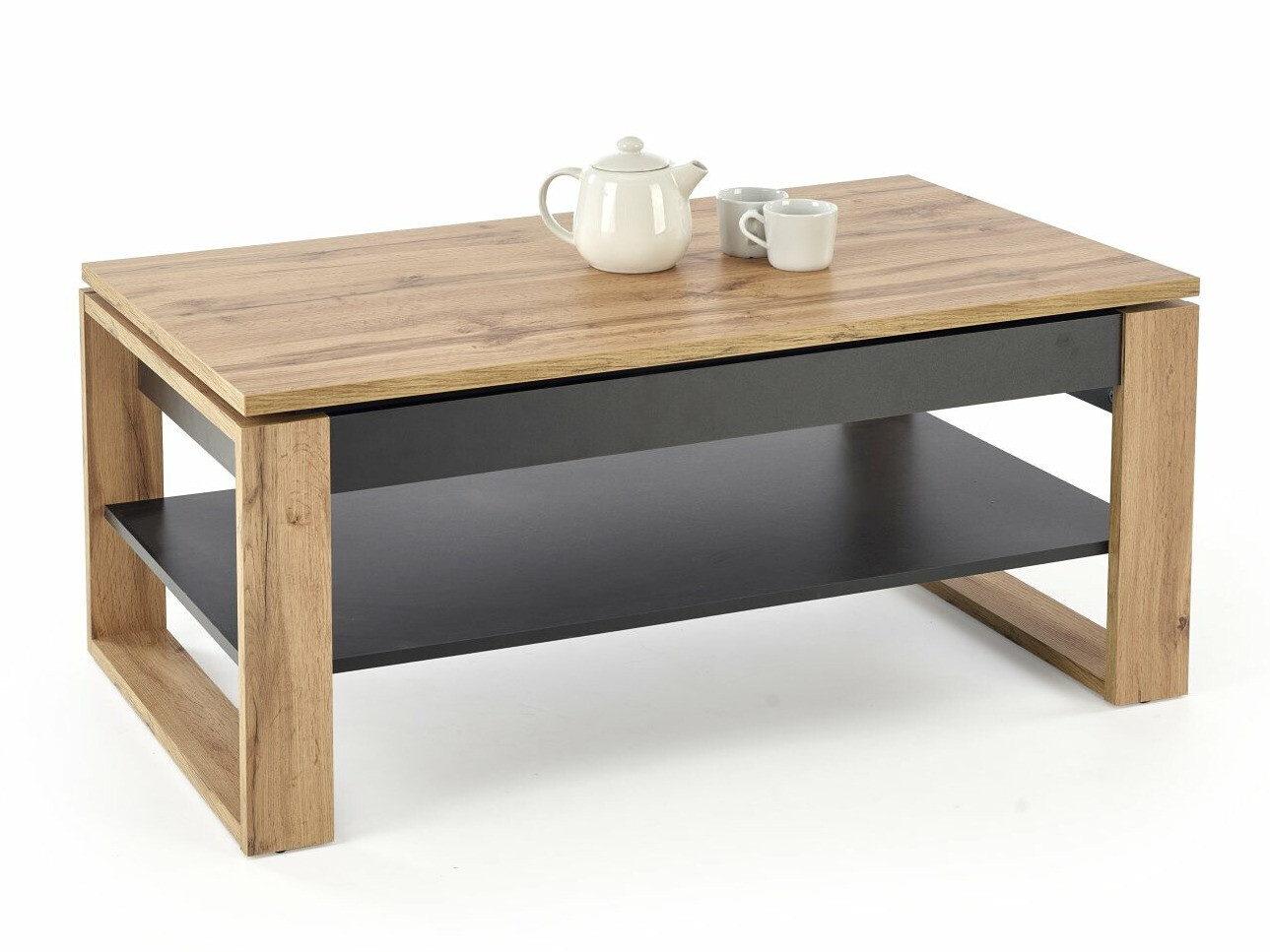 Transforming table basse Houston 1959 (Chêne Artisan + Noir)