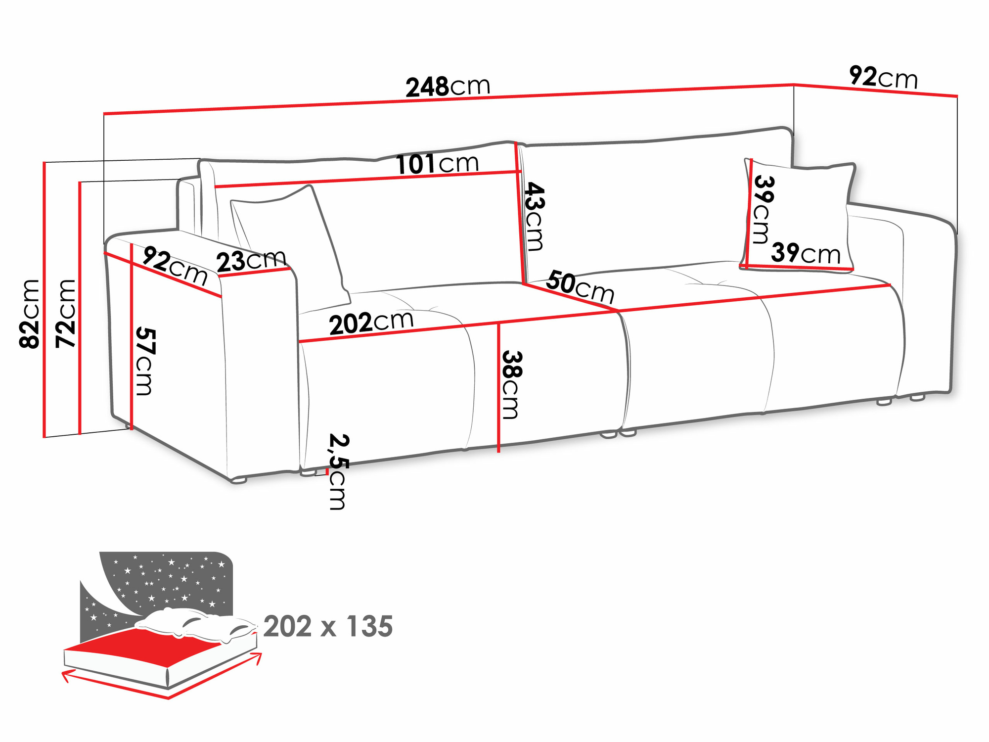 Canapé convertible Comfivo Laurus (Velo 623)