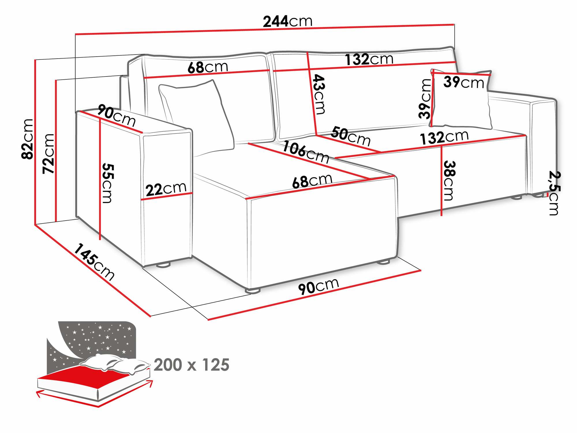 Canapé d'angle Vespes (Poso 100)