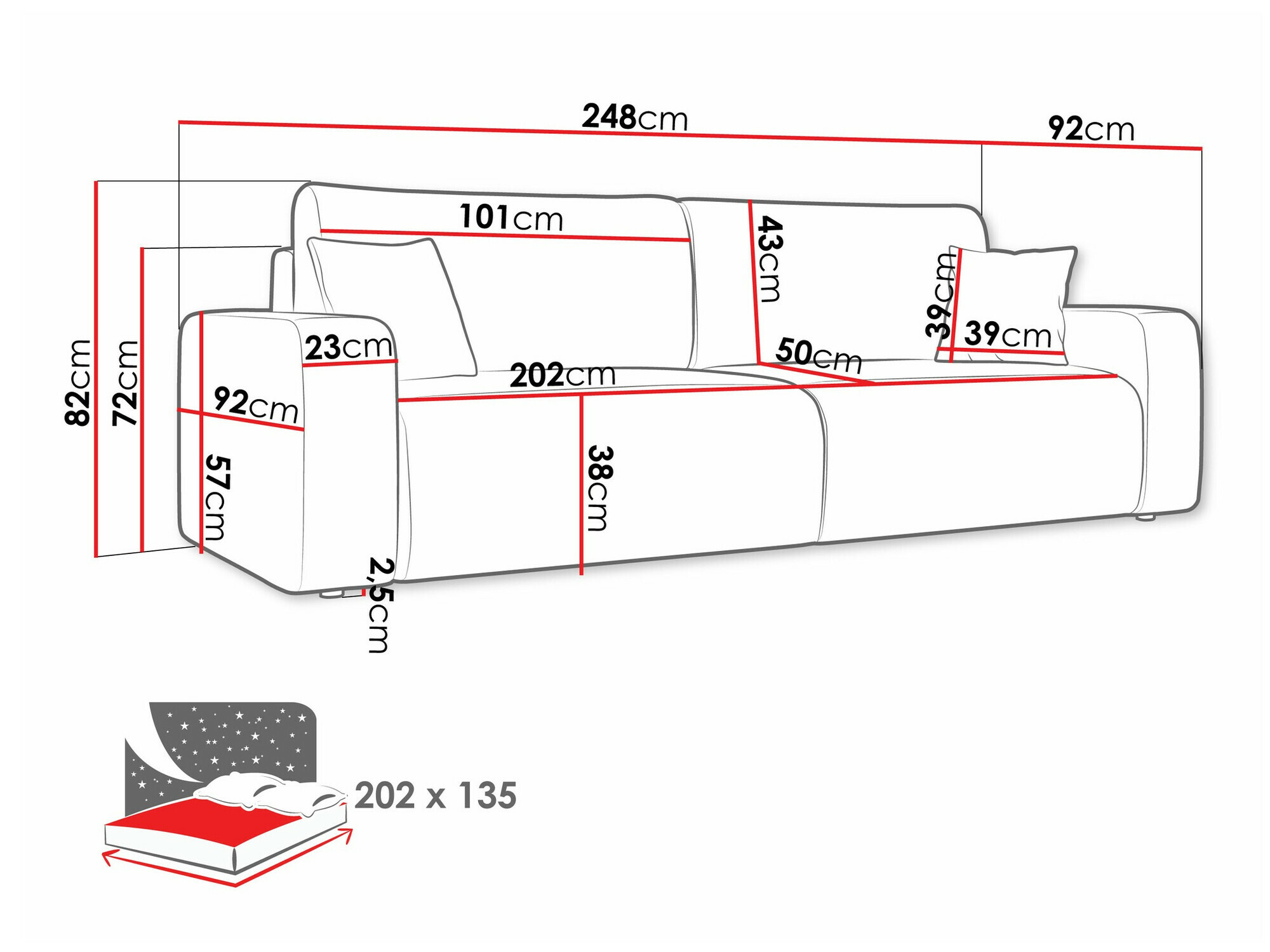 Canapé convertible Doctral (Poso 14)