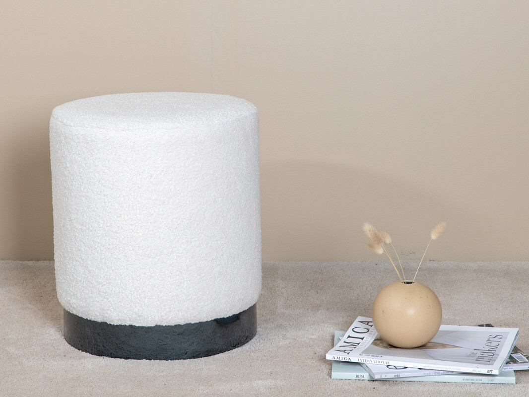 Pouf Dallas 2936 (Blanc + Noir brillant)