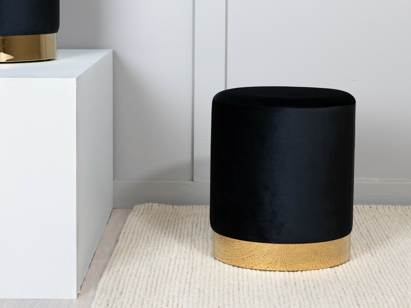 Pouf Dallas 2936 (Noir + Jaune brillant)