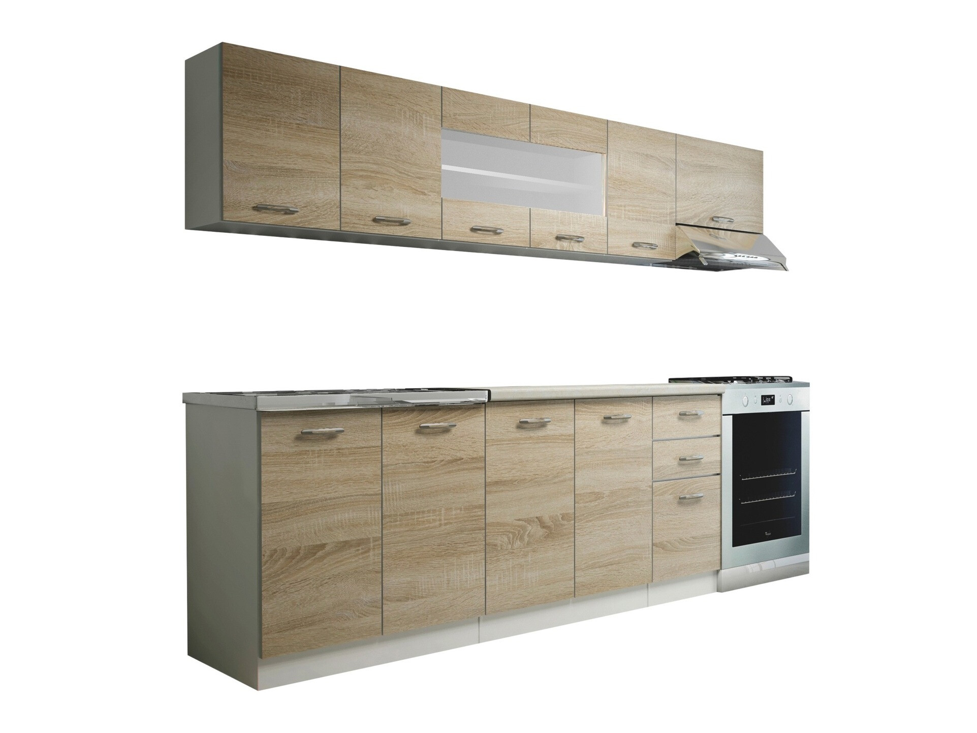 Cuisine complète Houston 1182 (Sanonma chêne + Blanc + Beige)