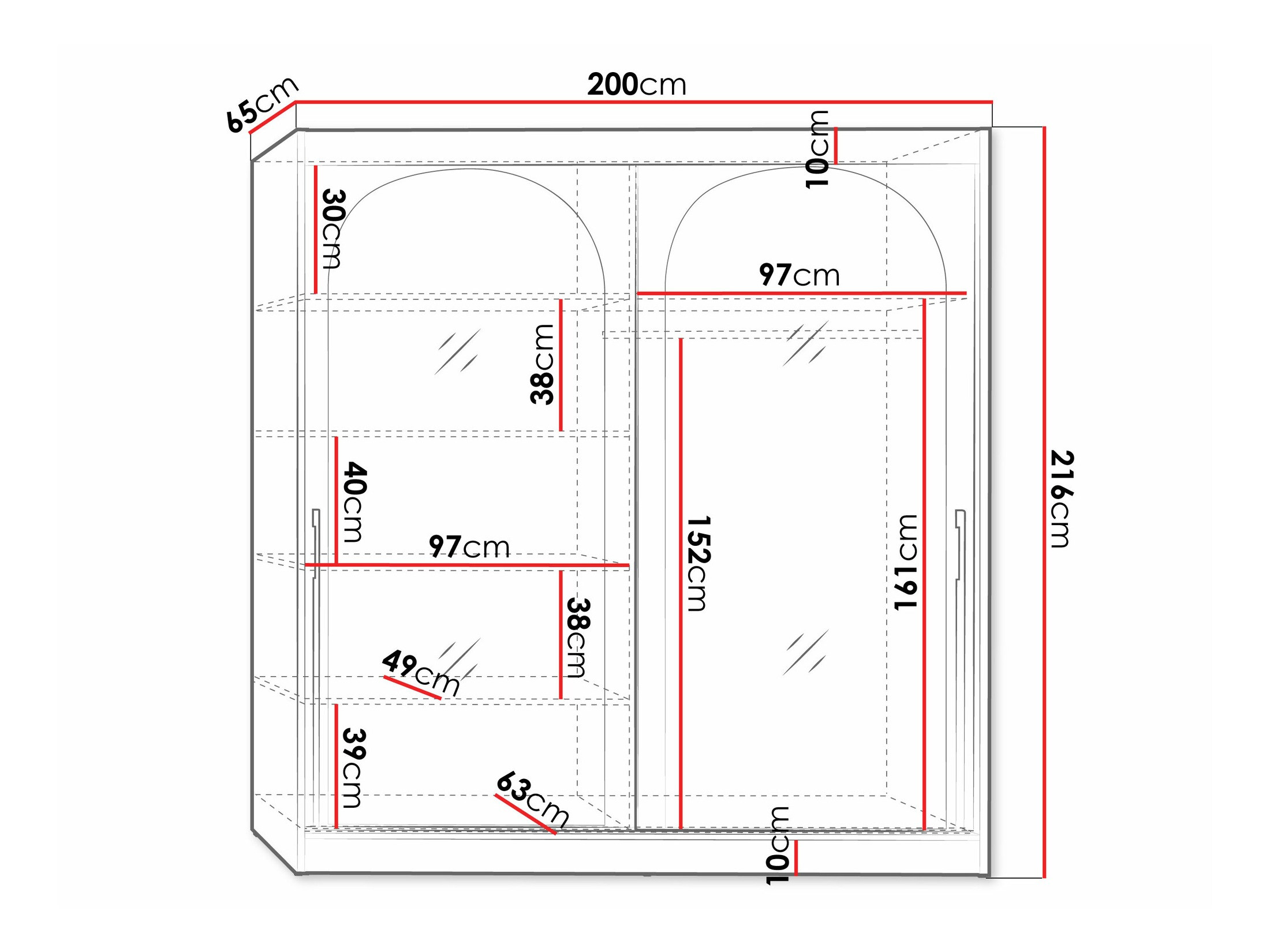 Armoire Toledo 133 (Blanc)