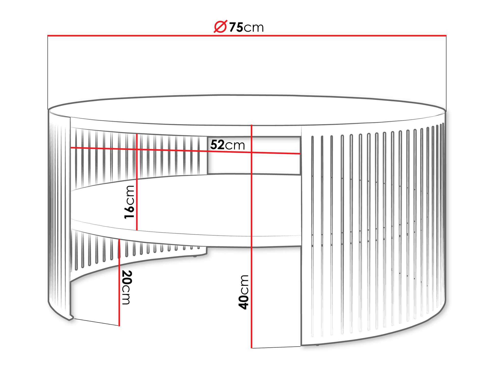 Table basse Civer VIII (Cachemire + Clair bois)