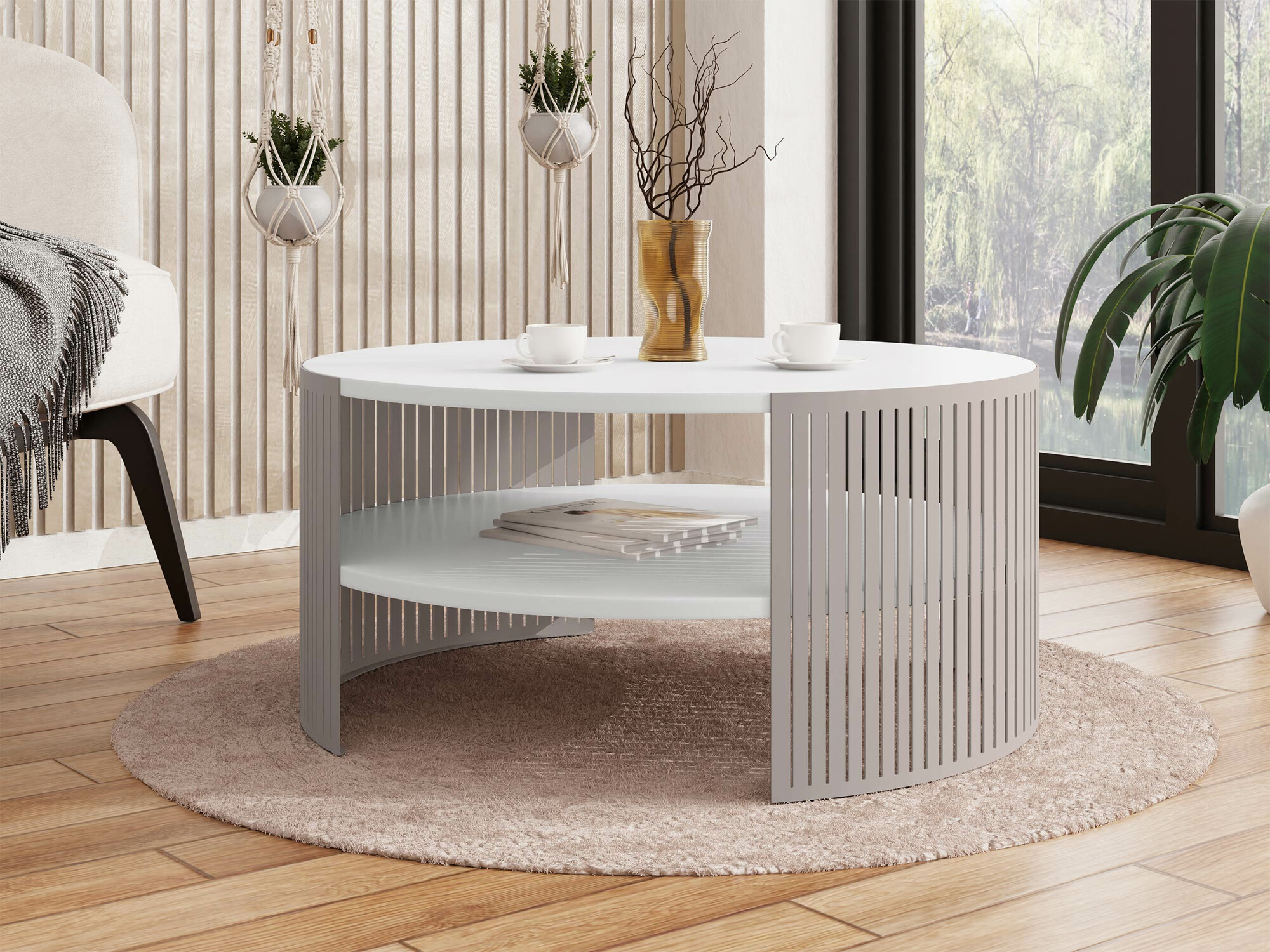 Table basse Evanola 112 (Cachemire + Blanc)
