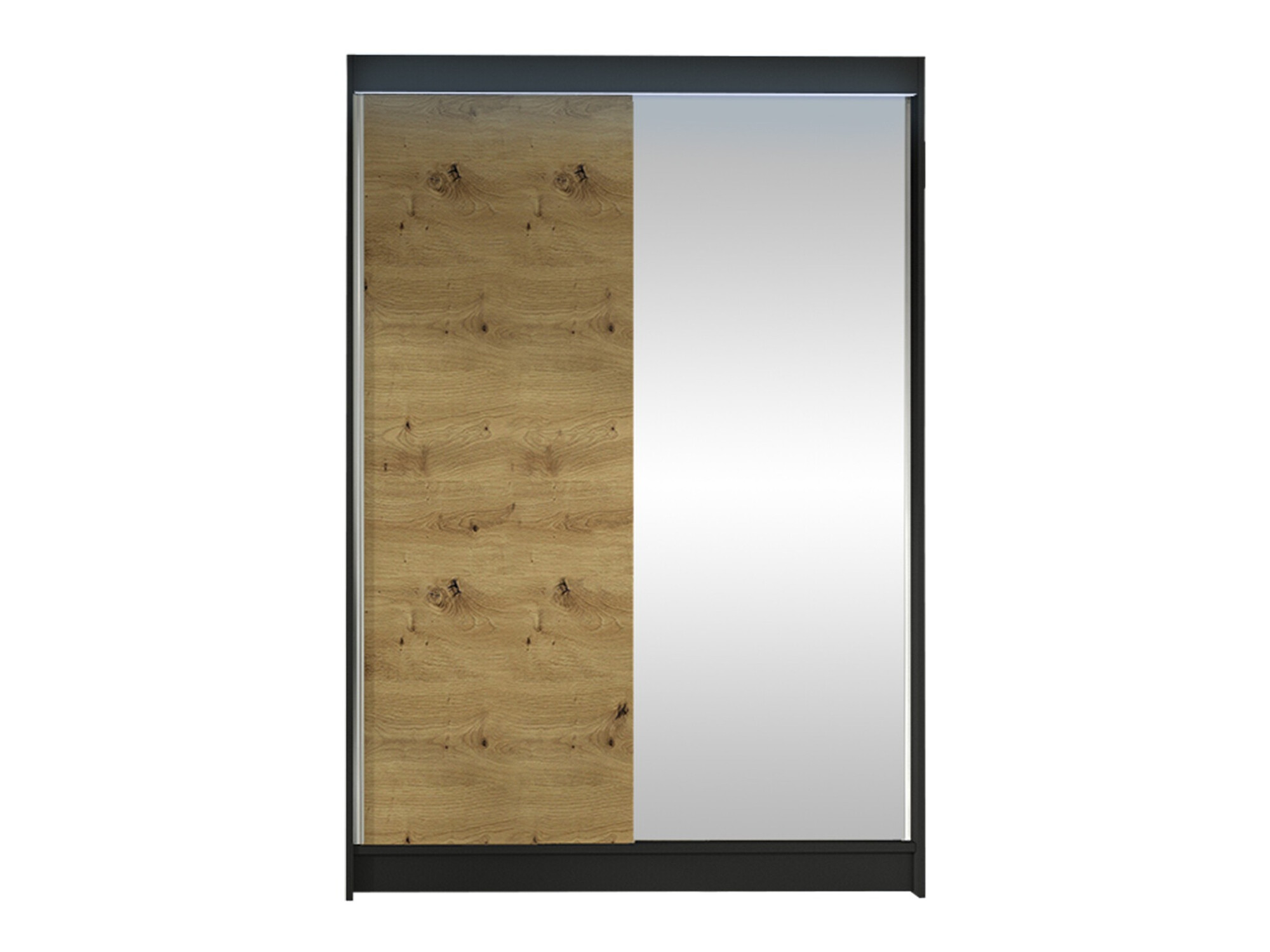 Armoire Closico Salvor I (Noir + Chêne Artisan)