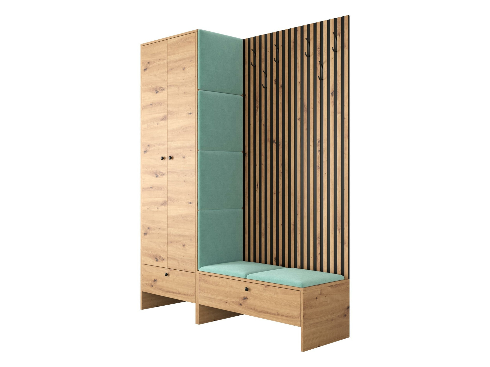 Meuble d'entrée Donio III (Chêne Artisan + Manila 11)