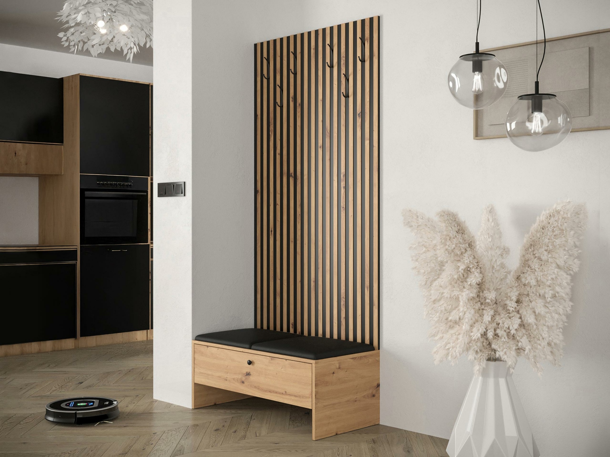 Meuble d'entrée Donio IV (Chêne Artisan + Soft 011)