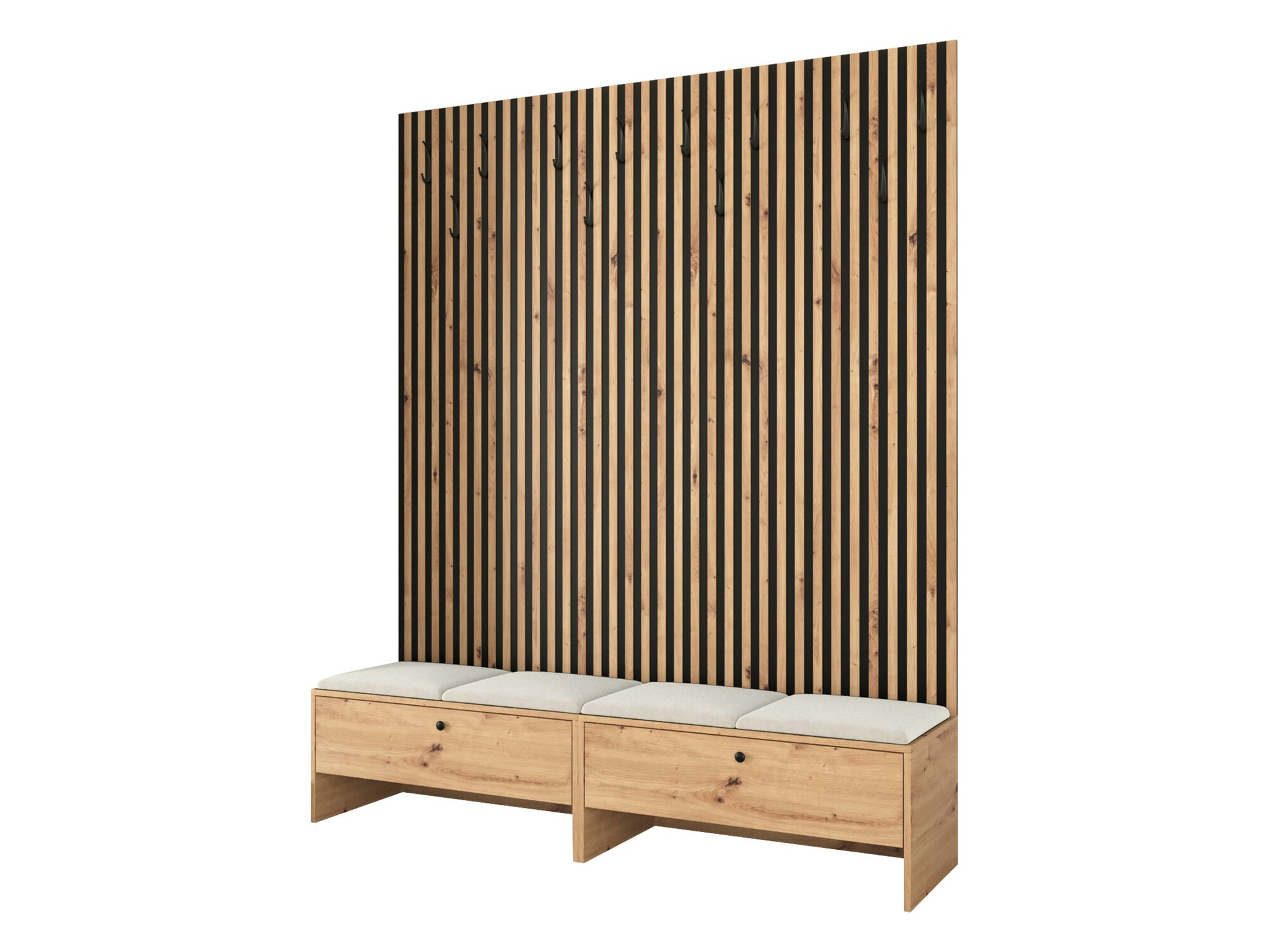 Meuble d'entrée Donio V (Chêne Artisan + Manila 02)