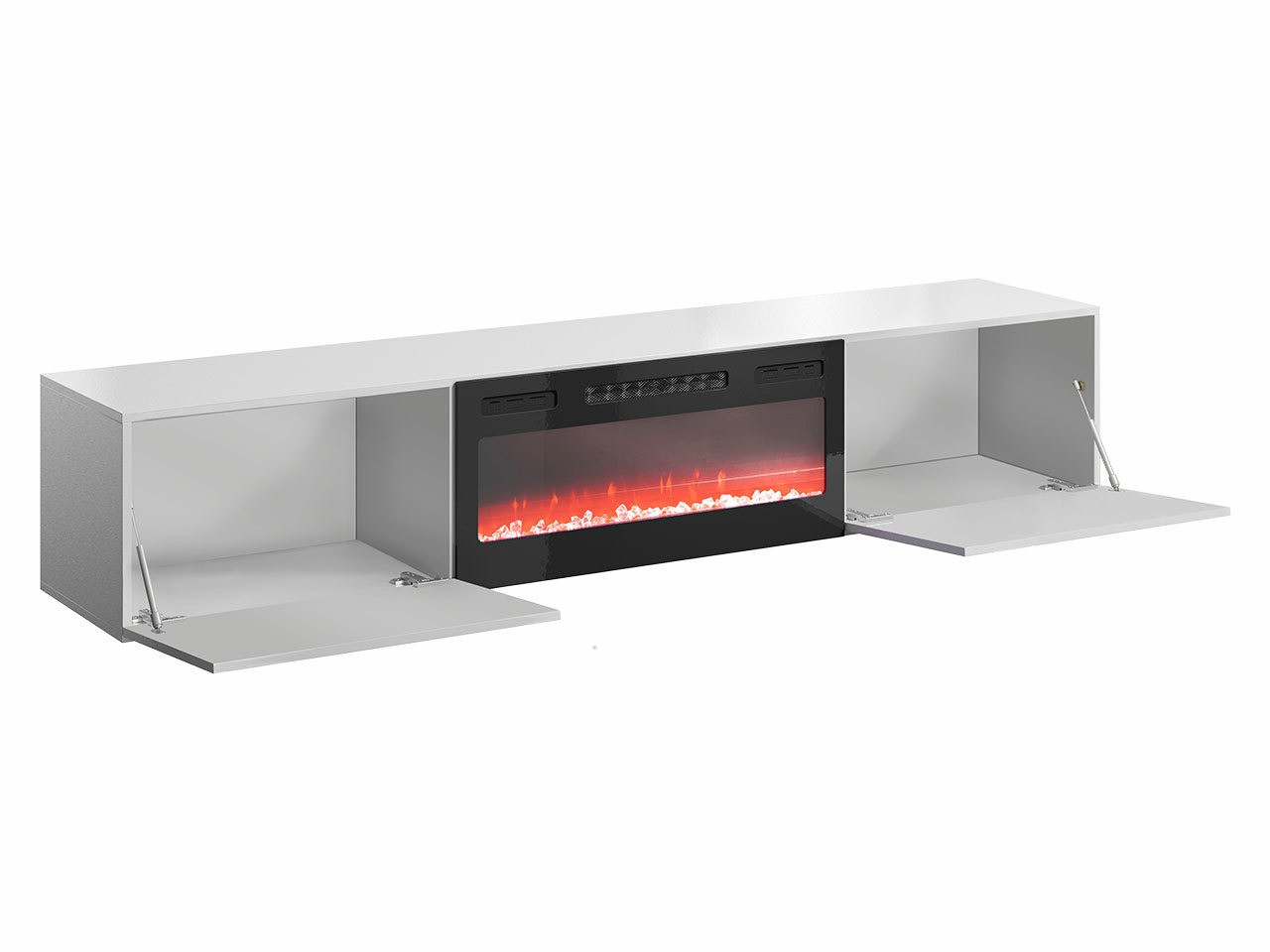 Meuble TV Imago I (Blanc + Blanc brillant)