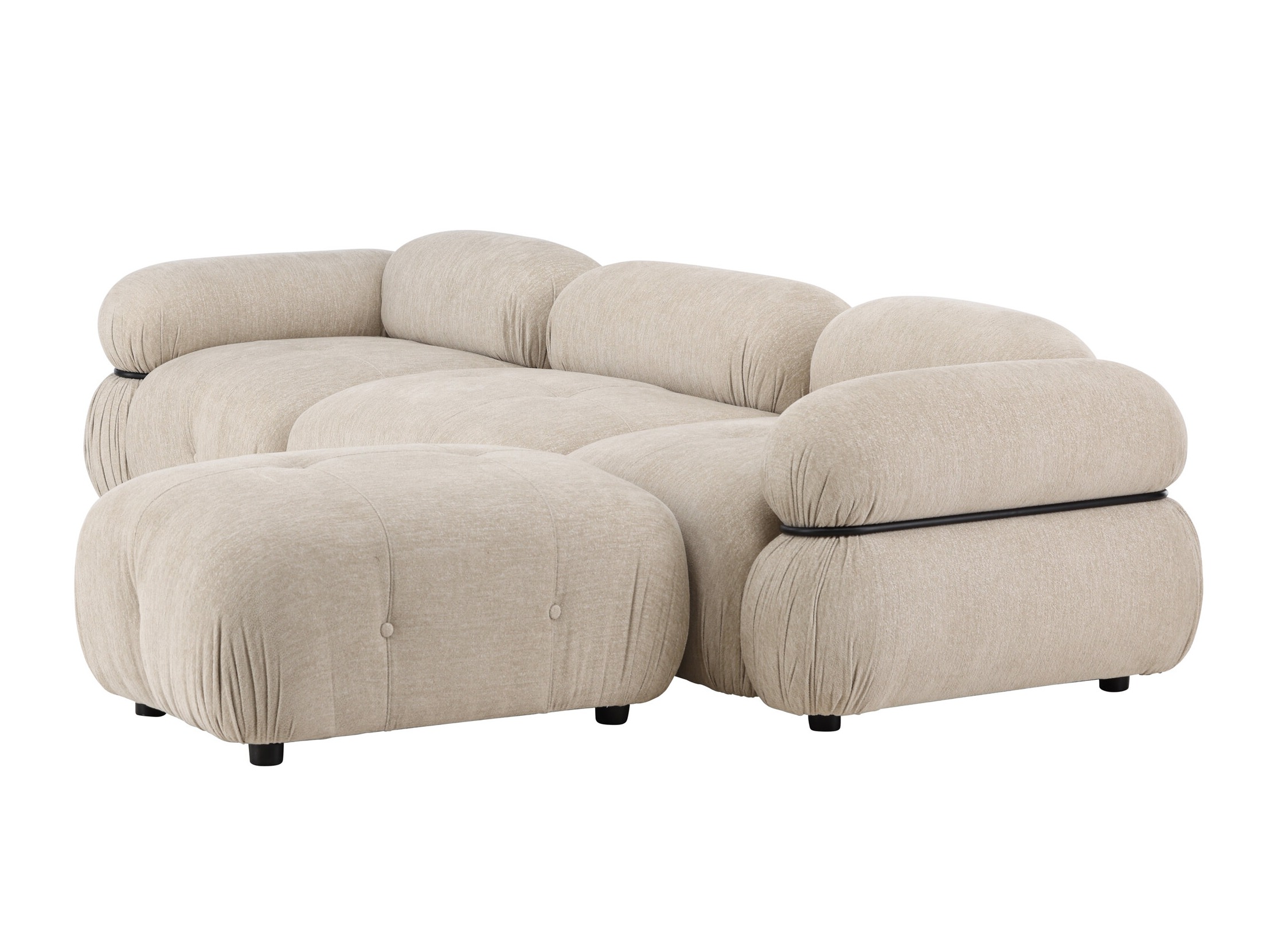 Canapé modulaire Evardale 104 (Beige + Noir)