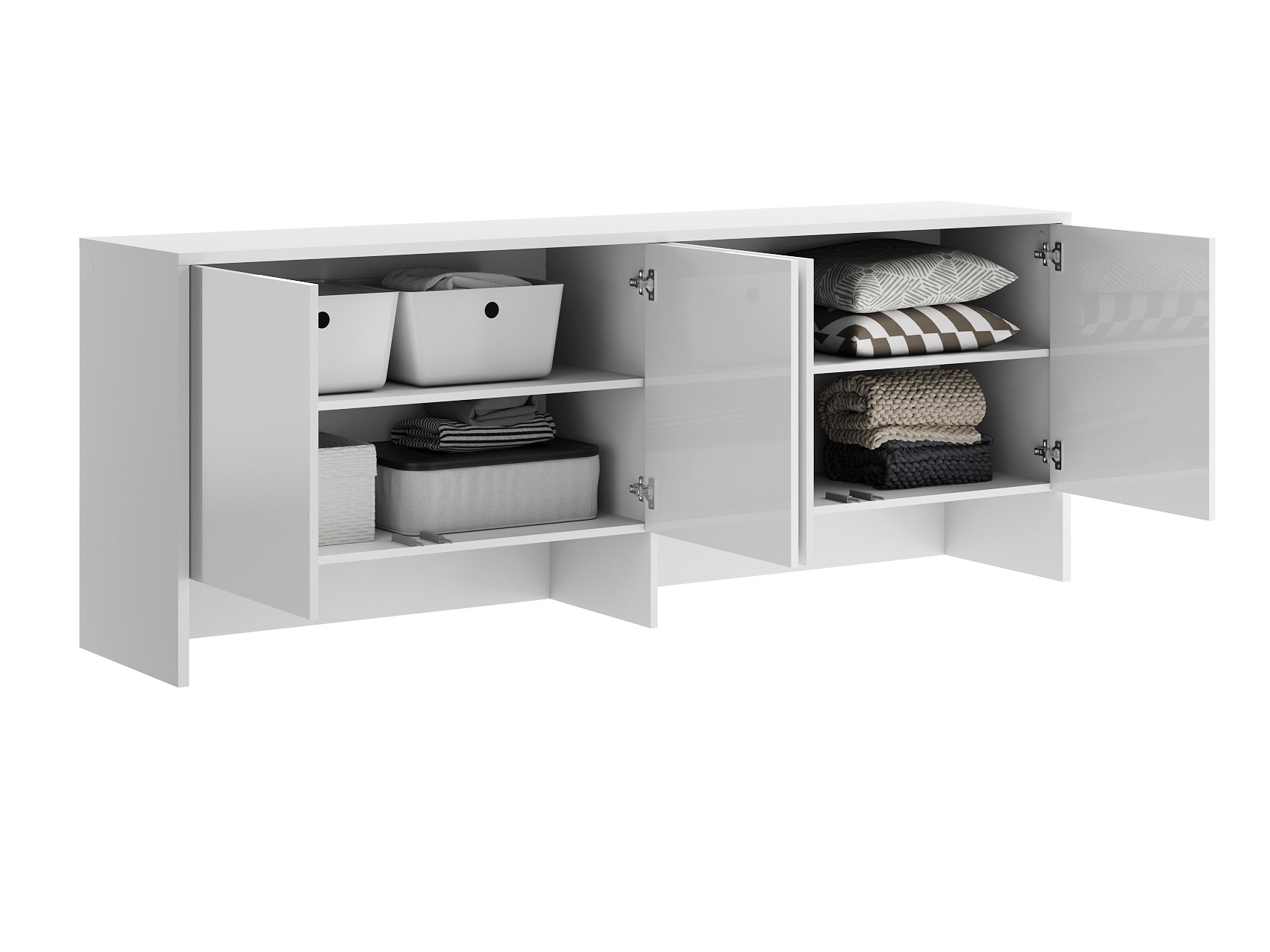 Buffet Concept Lenart IV (Blanc + Blanc brillant)