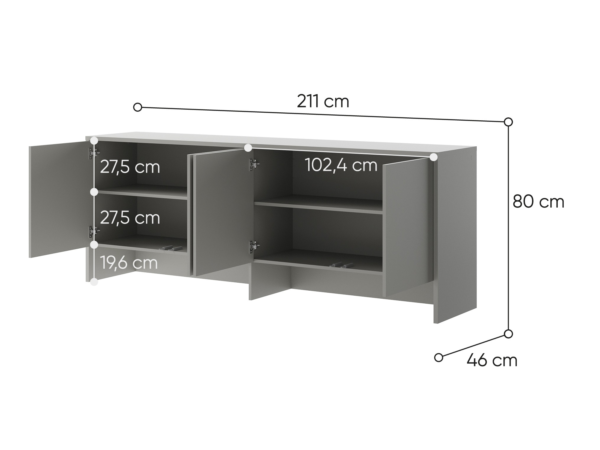 Buffet Concept Lenart IV (Gris)