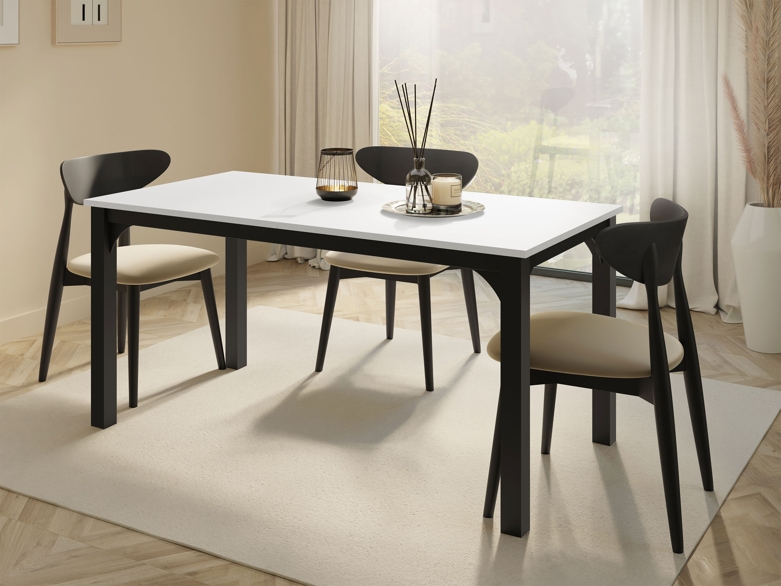 Table Oswego 137 (Blanc + Noir)