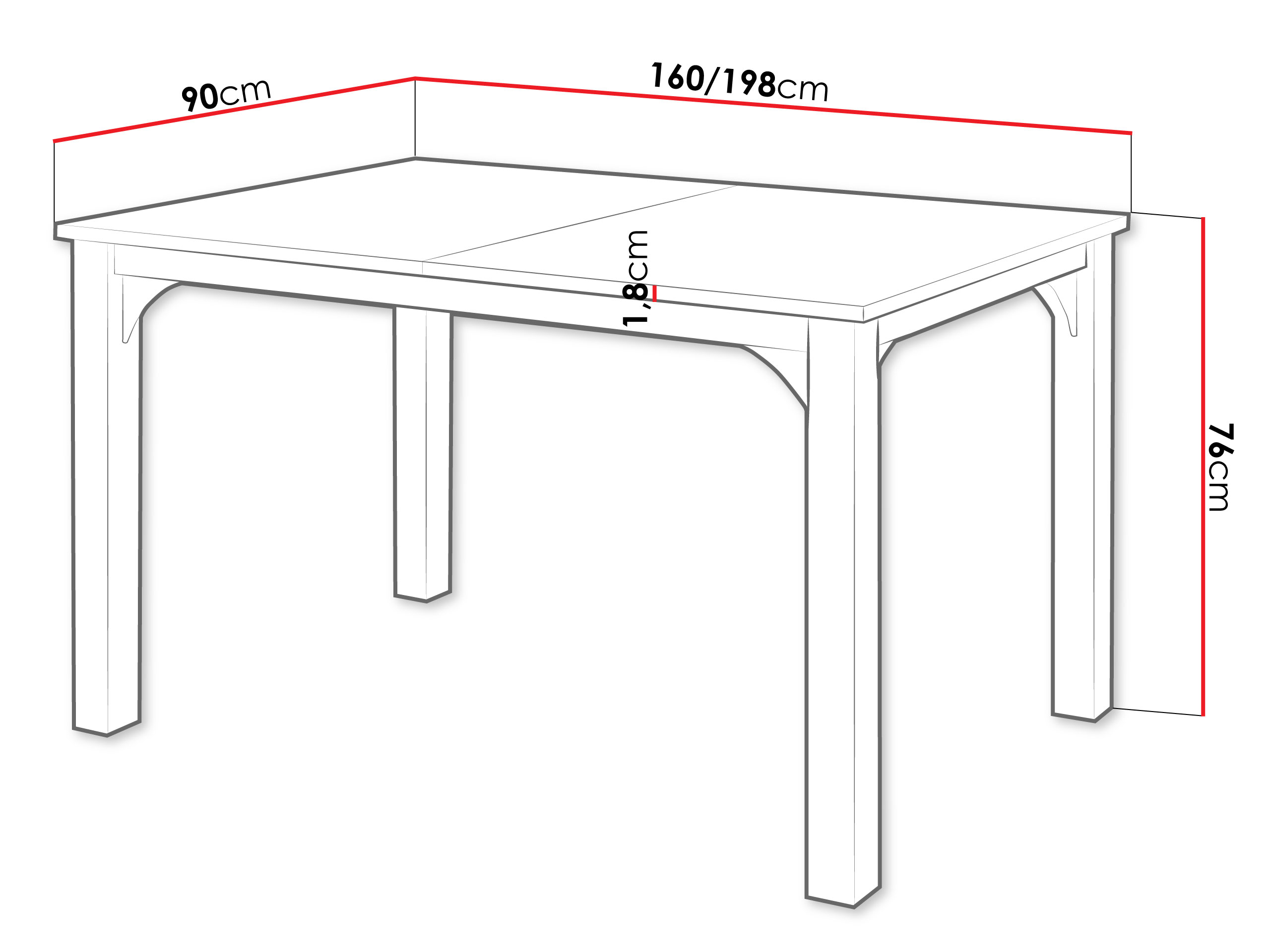 Table Oswego 137 (Blanc + Noir)