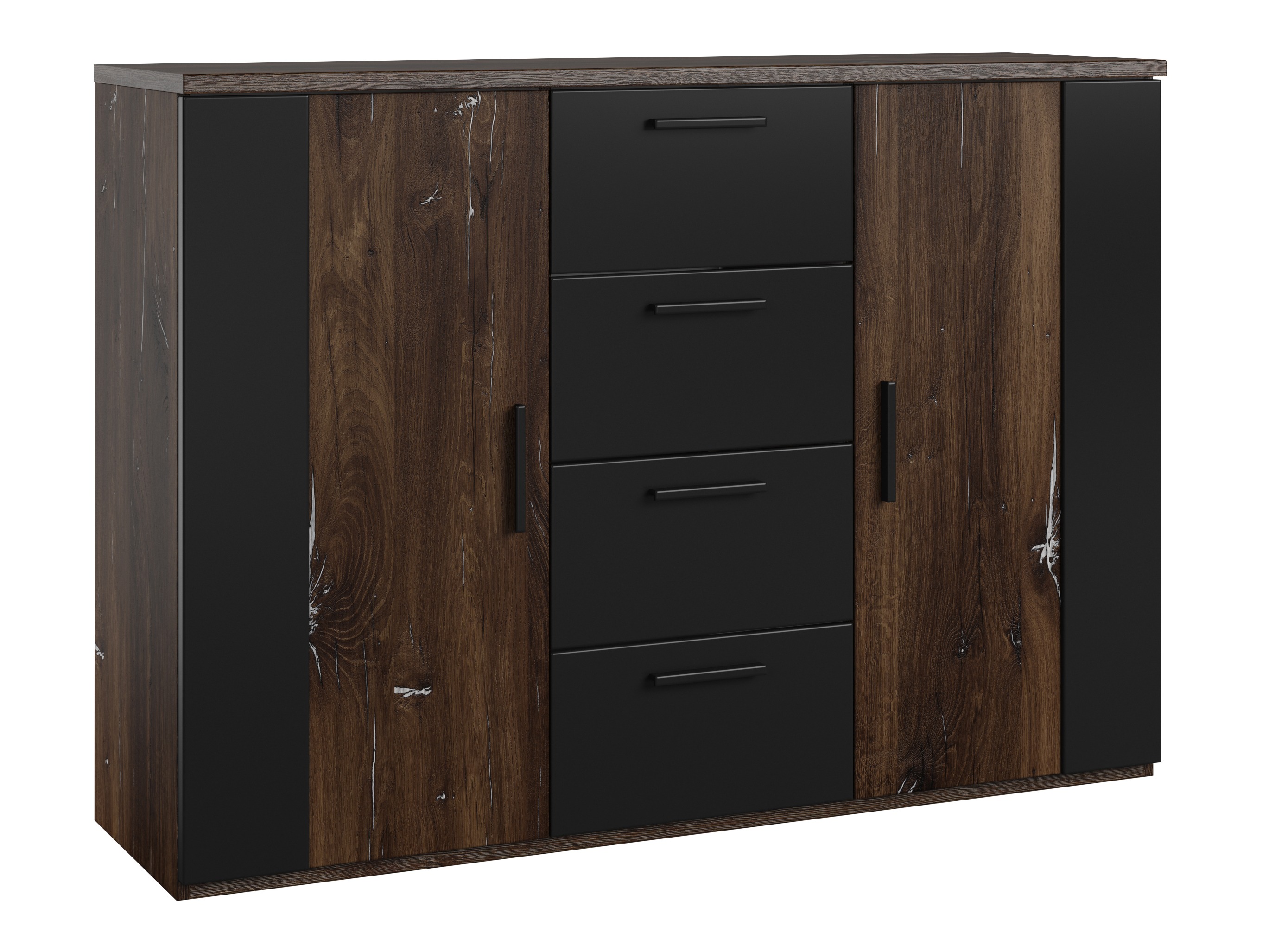 Commode Felelie 102 (Tamus Flagstaf chêne + Argent)