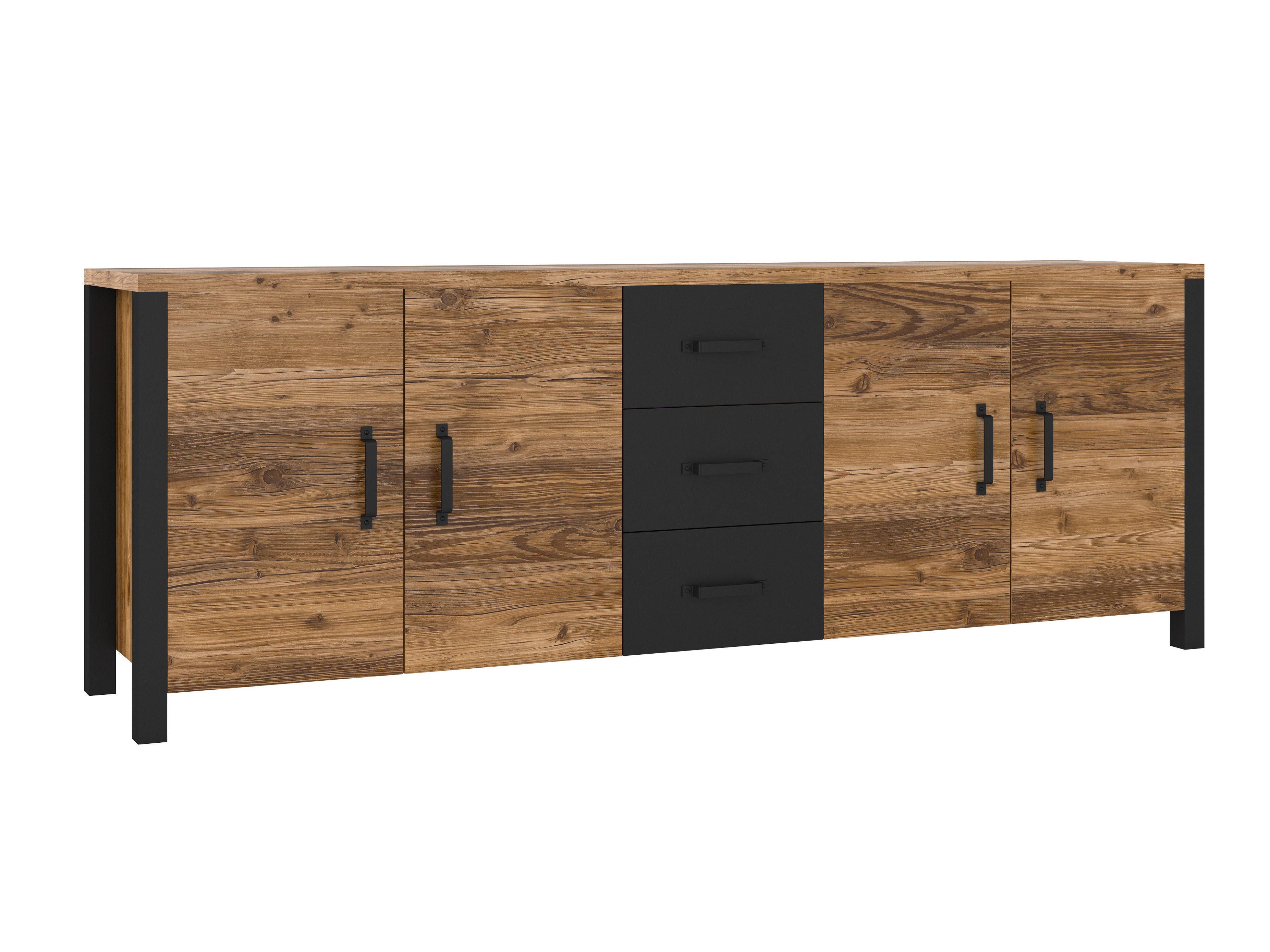 Commode Tornua 109 (Épicéa foncé + Noir mat)