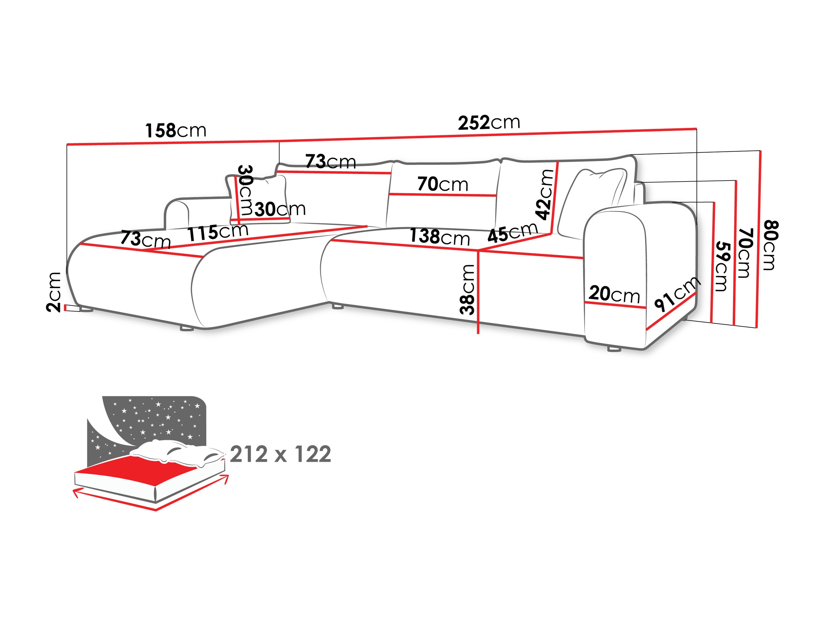 Canapé d'angle Comfivo 449 (Poso 05)