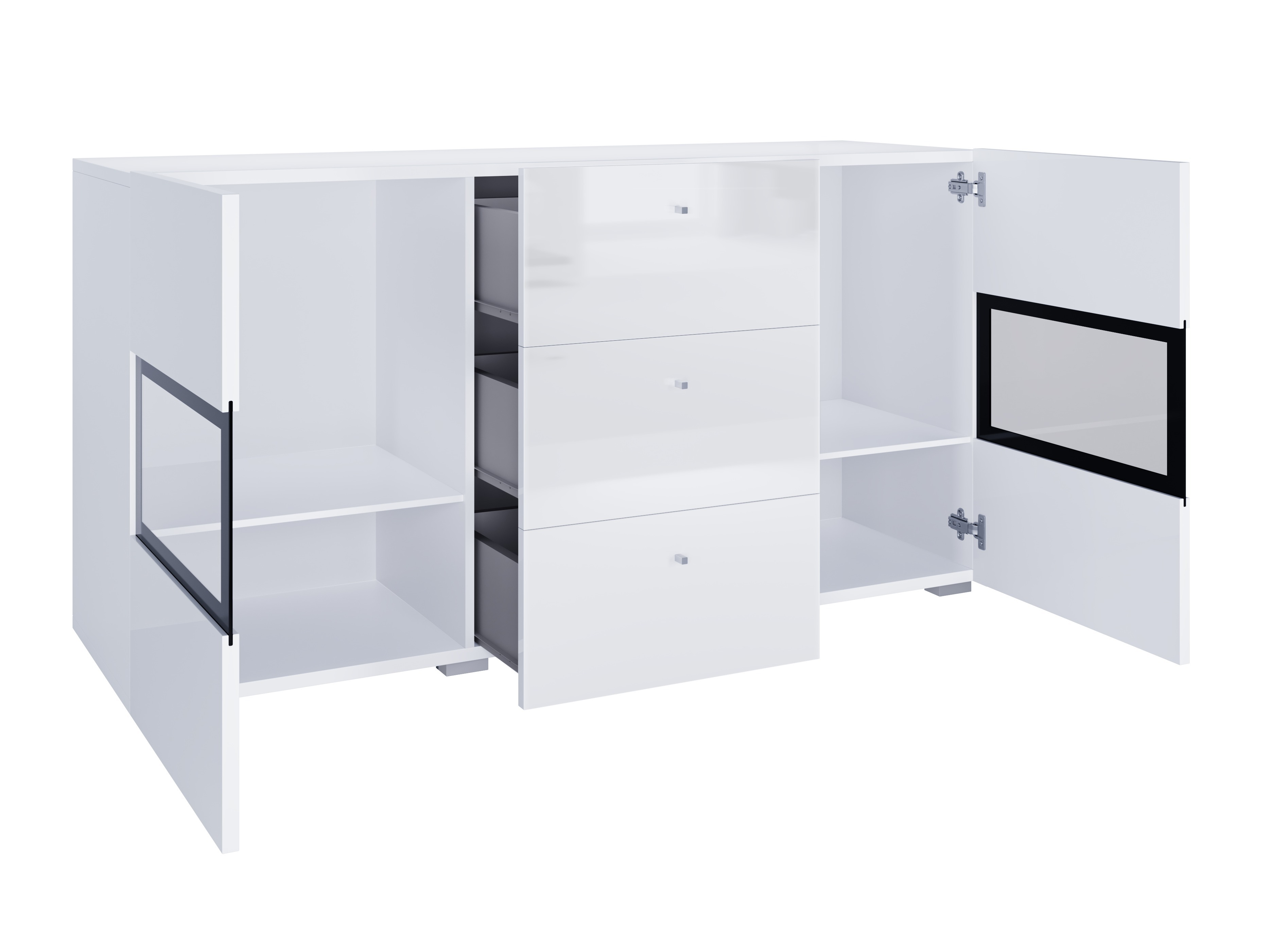 Commode Serodeu 101 (Blanc + Blanc brillant)