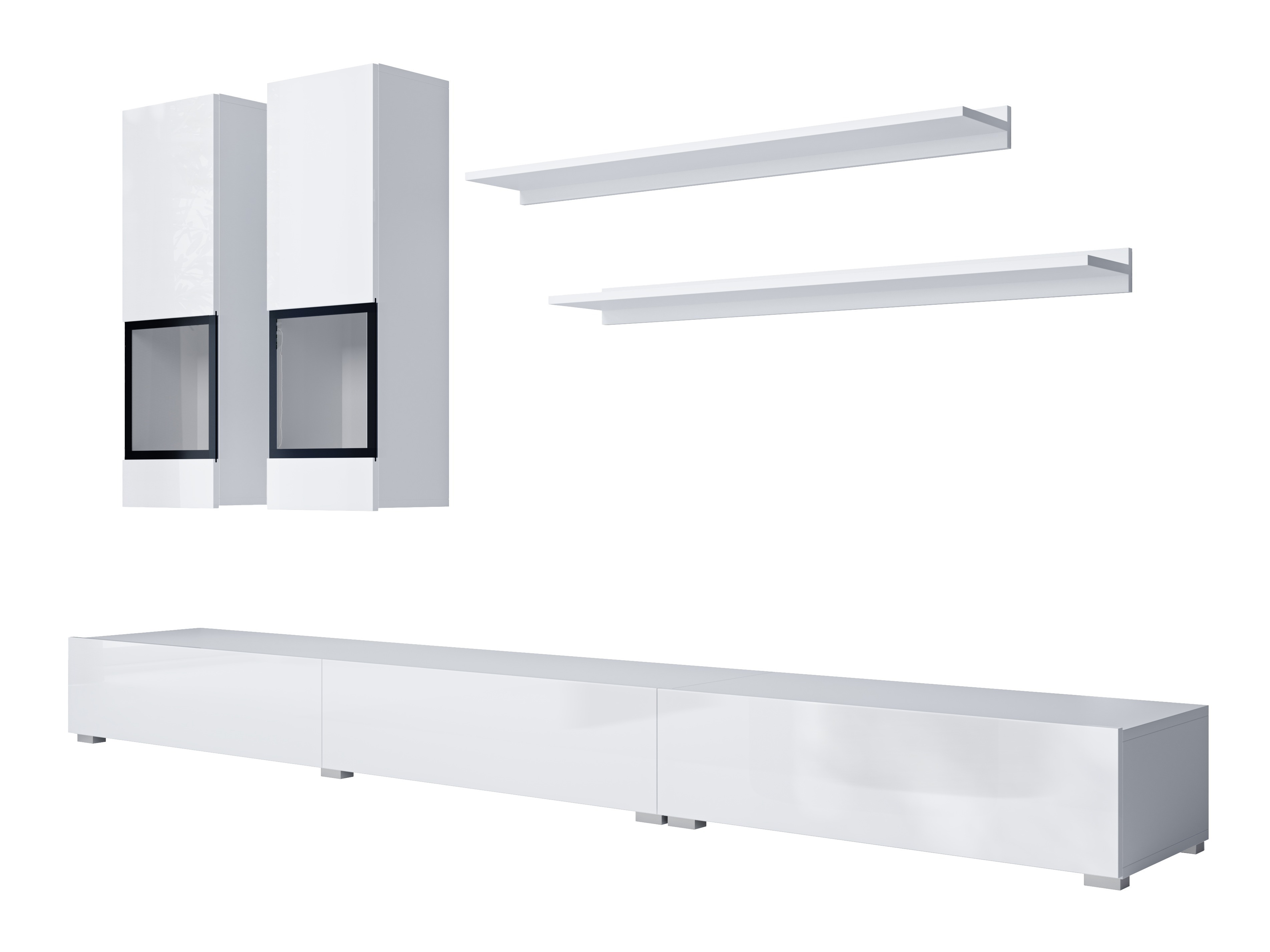 Ensemble de salon Serodeu 100 (Blanc + Blanc brillant)