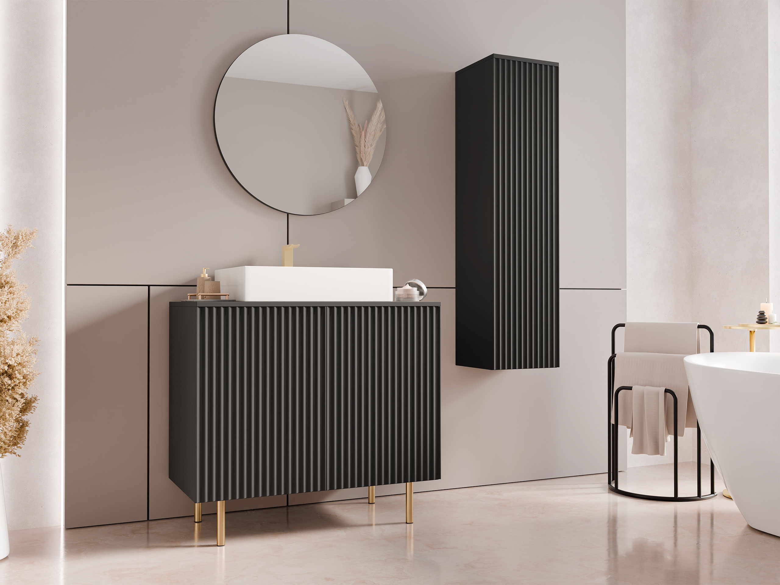 Ensemble de salle de bain Decus II (Noir)