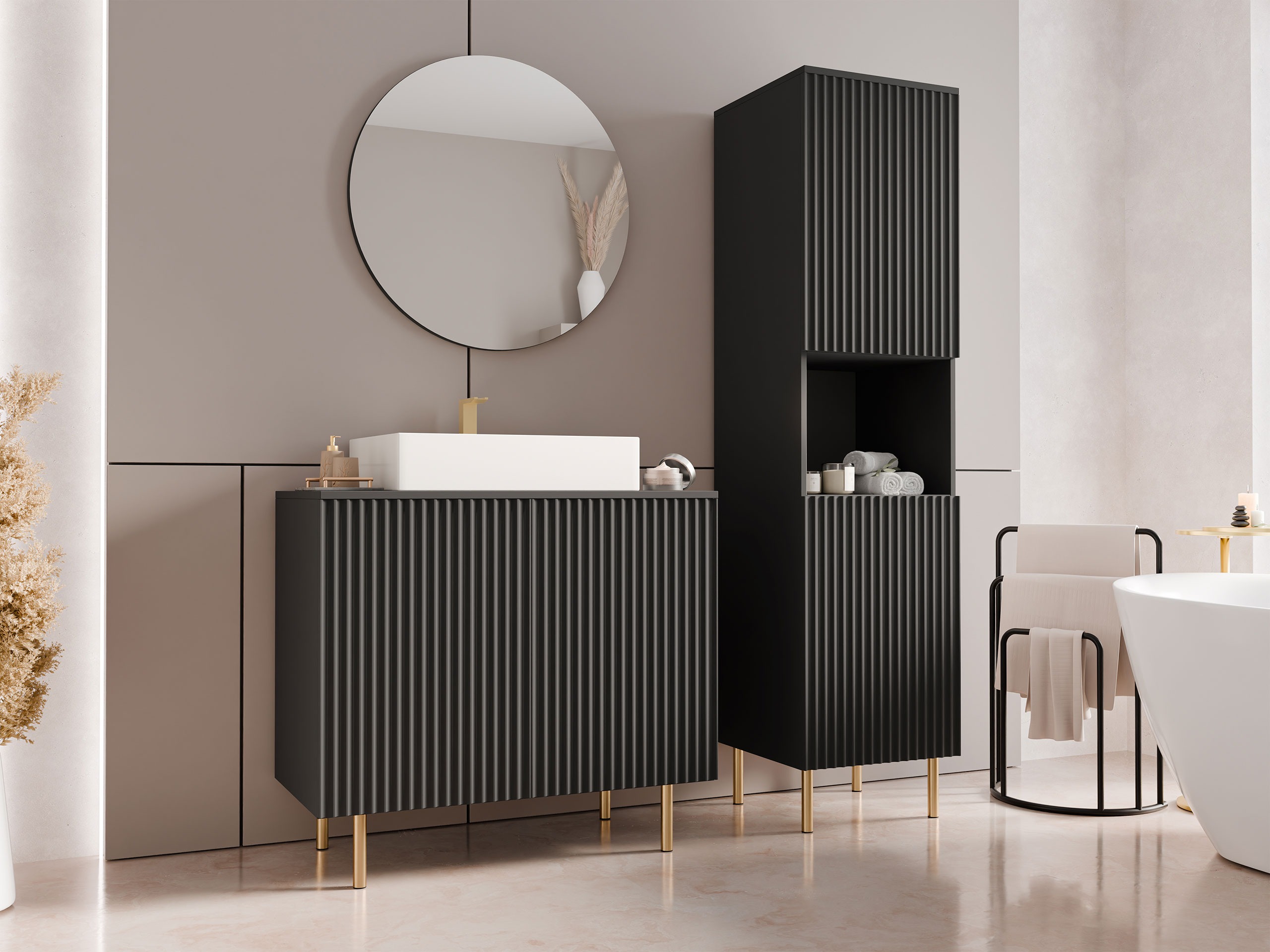 Ensemble de salle de bain Decus III (Noir)