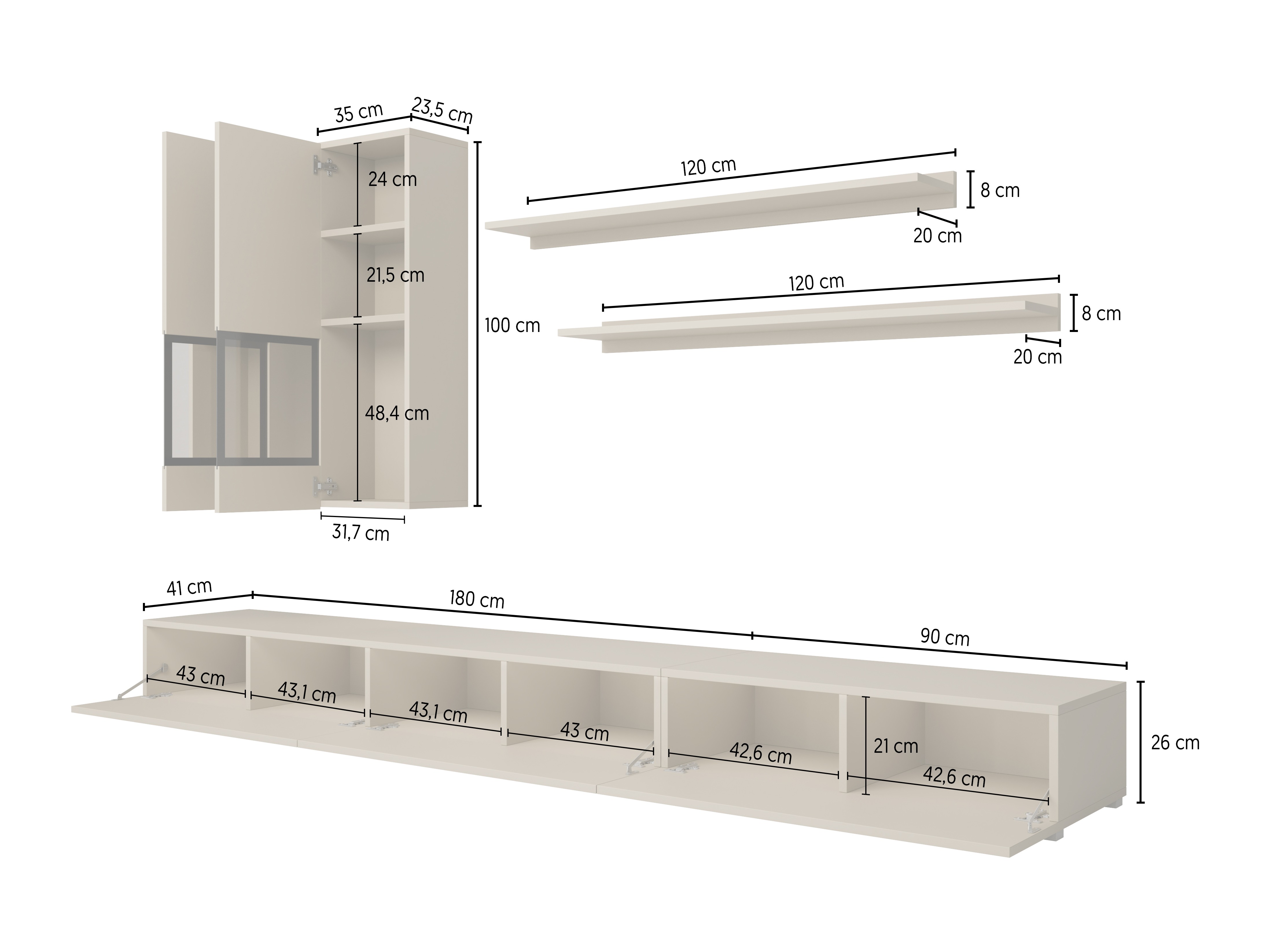 Ensemble de salon Serodeu 100 (Béton)