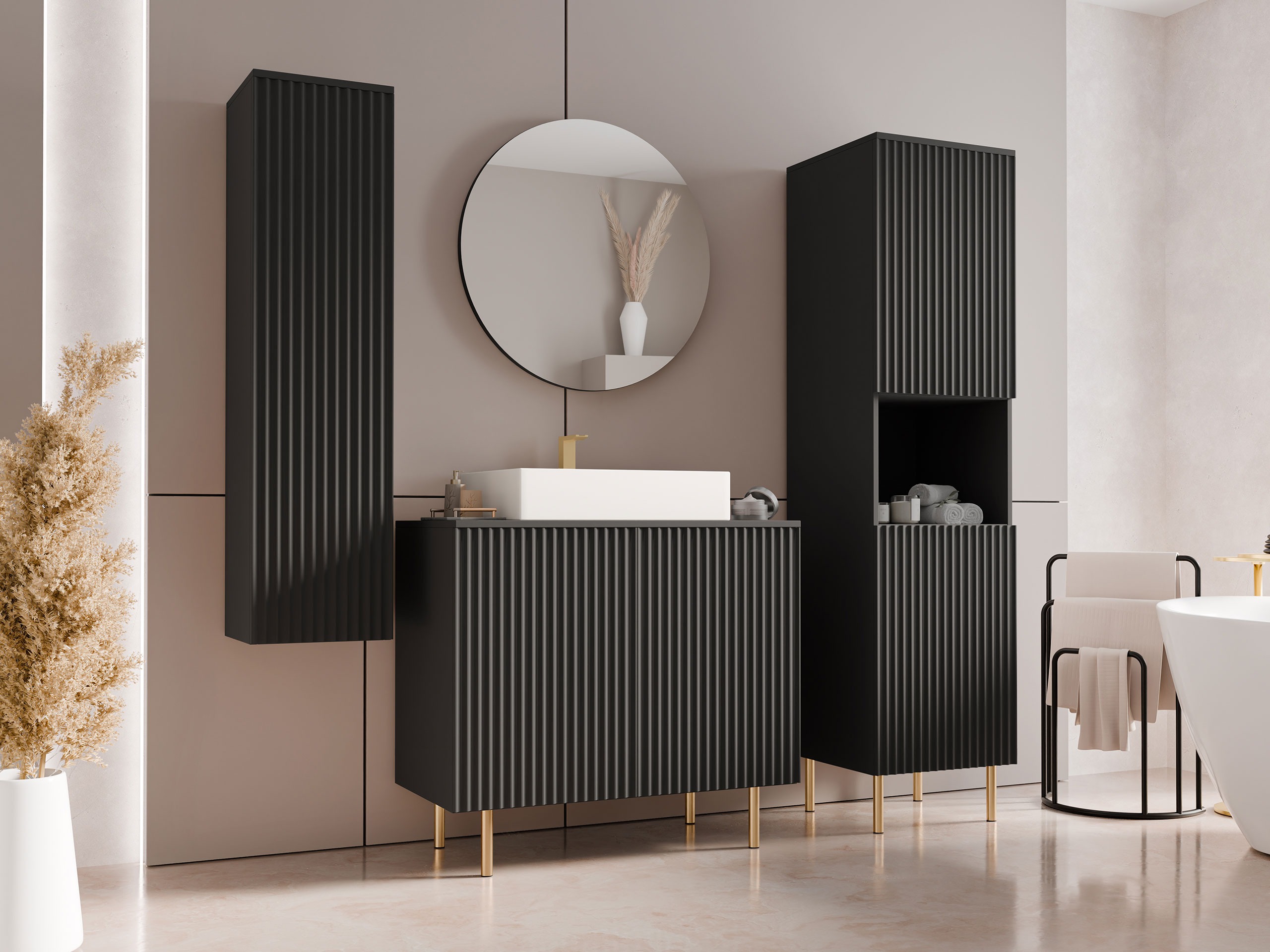 Ensemble de salle de bain Decus V (Noir)
