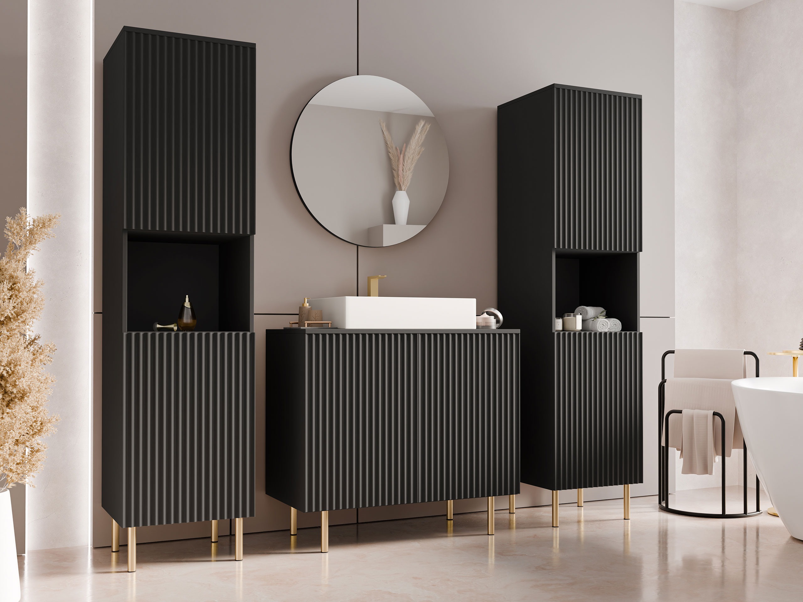 Ensemble de salle de bain Decus VI (Noir)