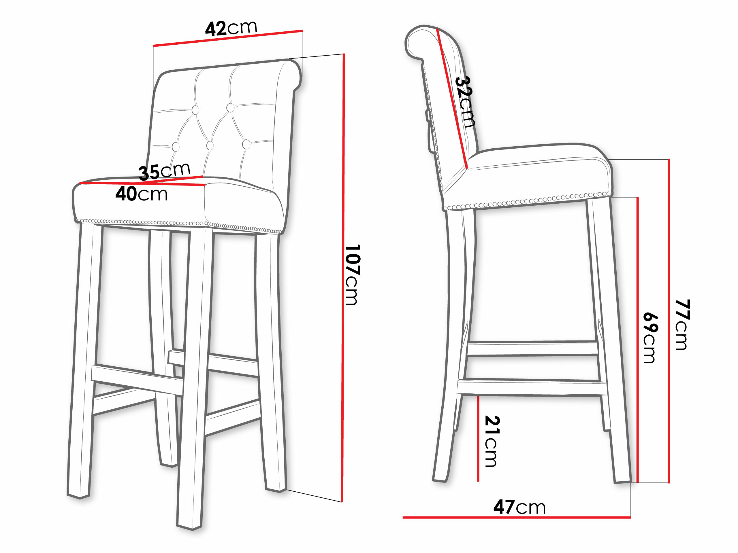 Chaise de bar Jackson 100 (Magic Velvet 2209)