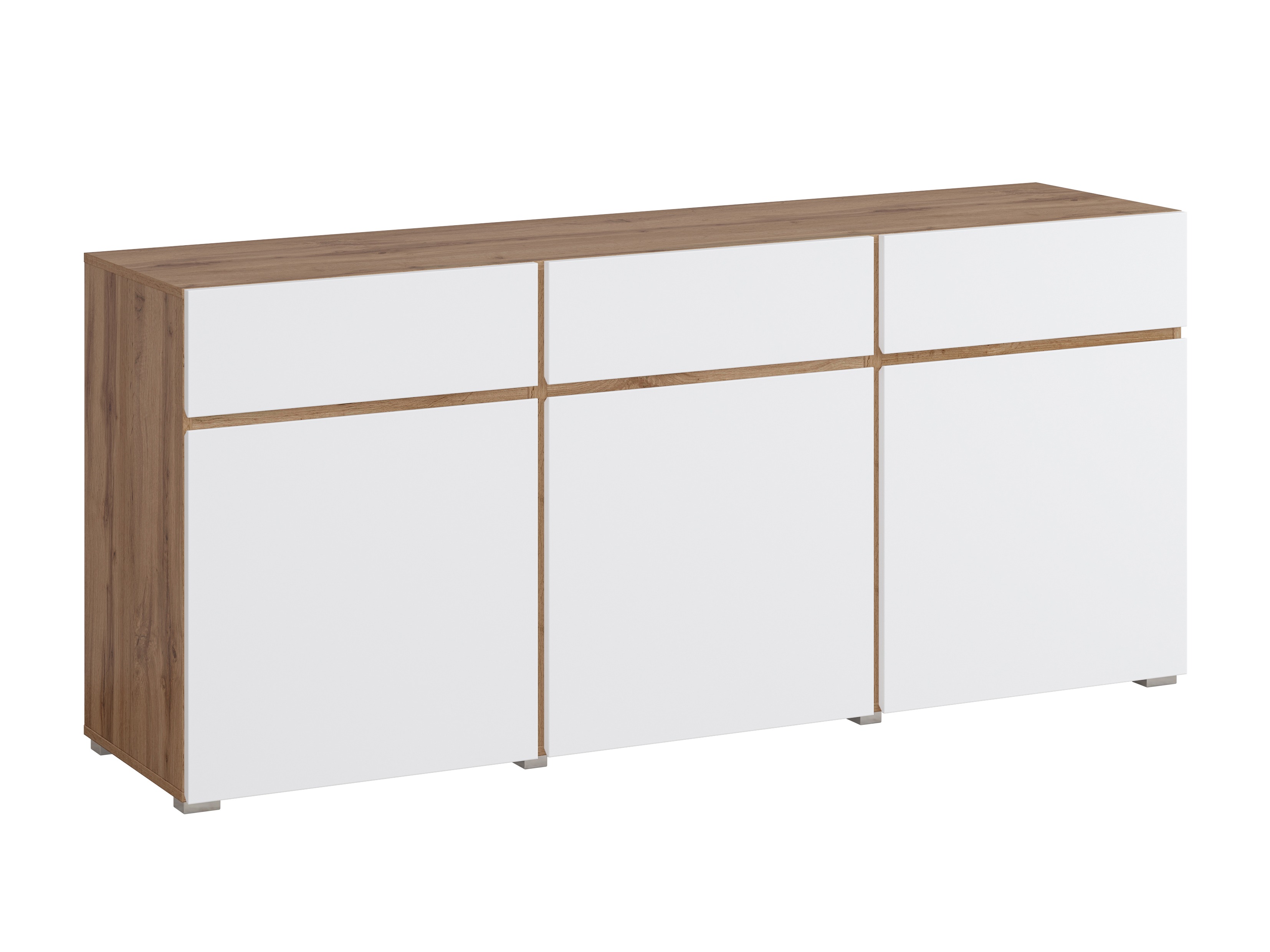 Commode Alfere 103 (Chêne wotan + Blanc)