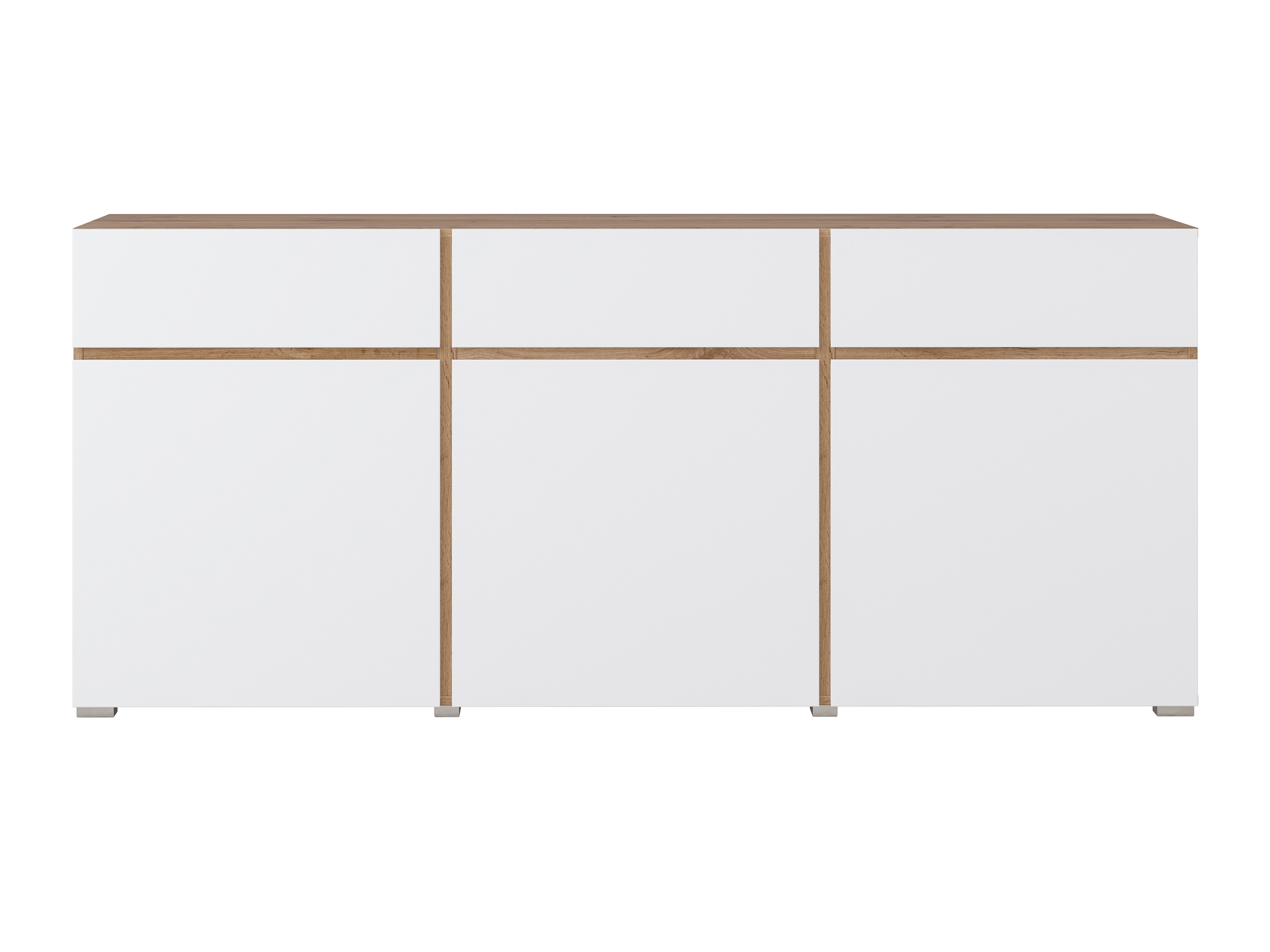 Commode Alfere 103 (Chêne wotan + Blanc)