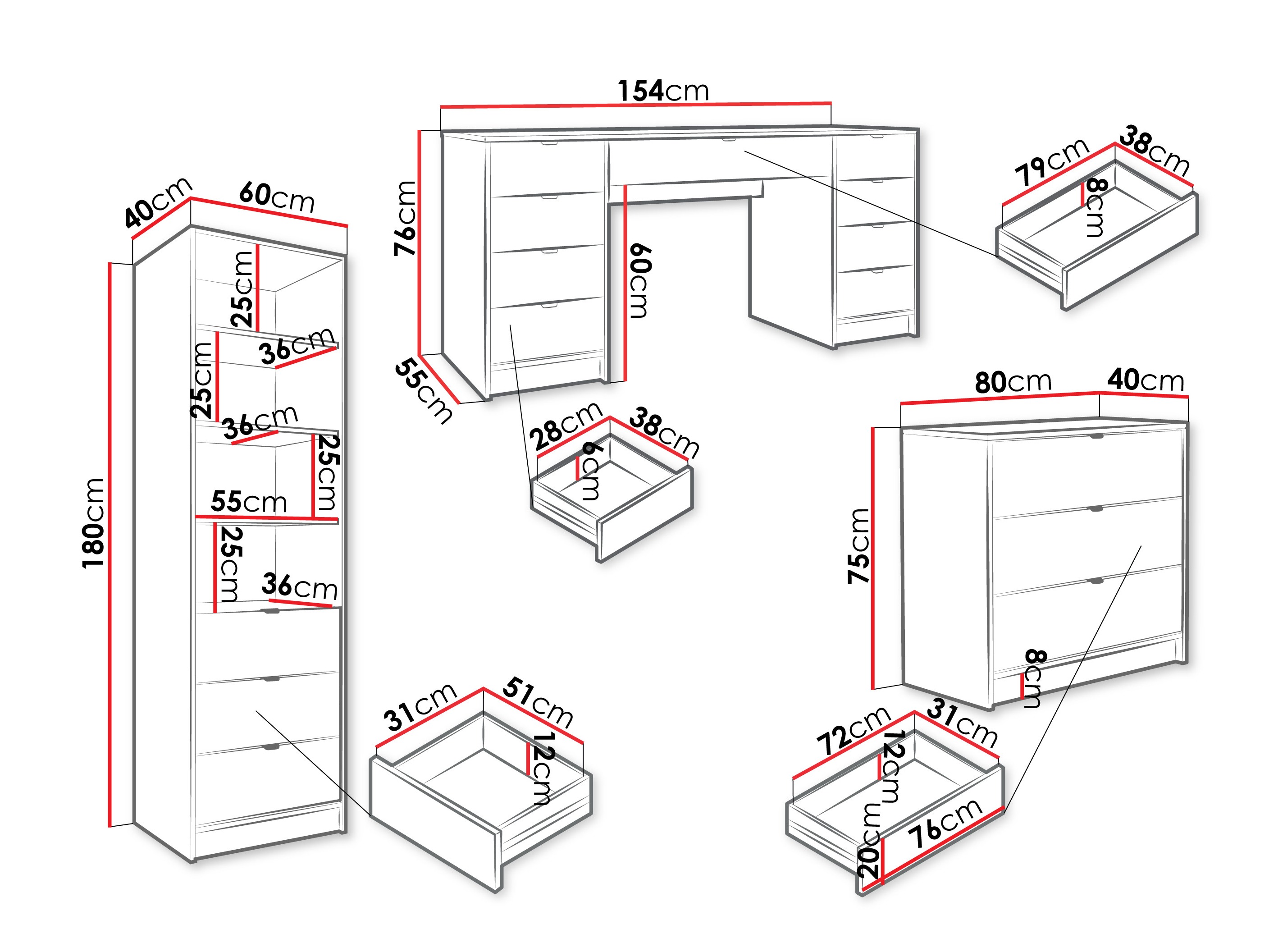 Ensemble de bureau à domicile Comfivo Papilio VI (Beige)