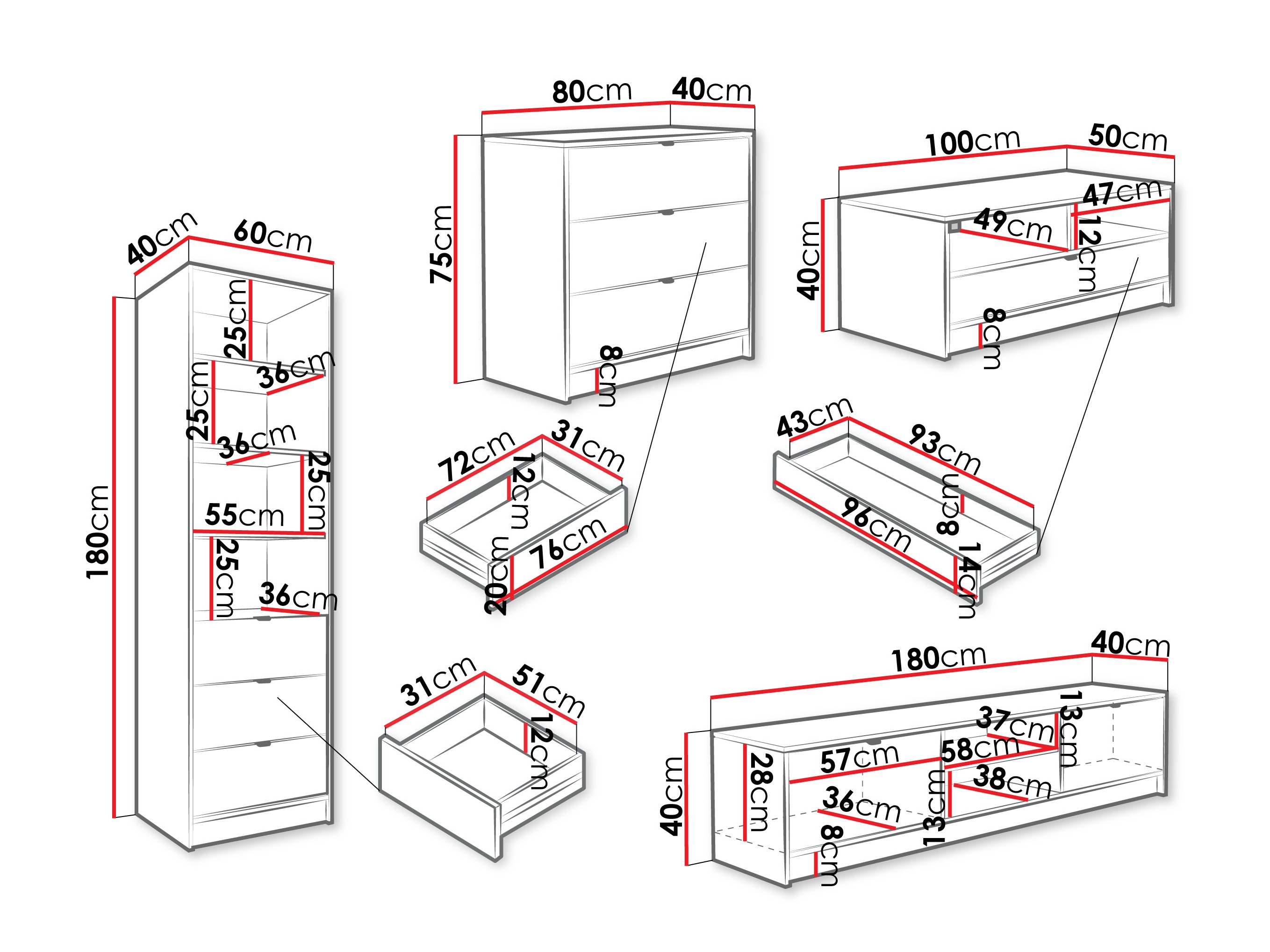 Ensemble de salon Comfivo Papilio VII (Blanc)
